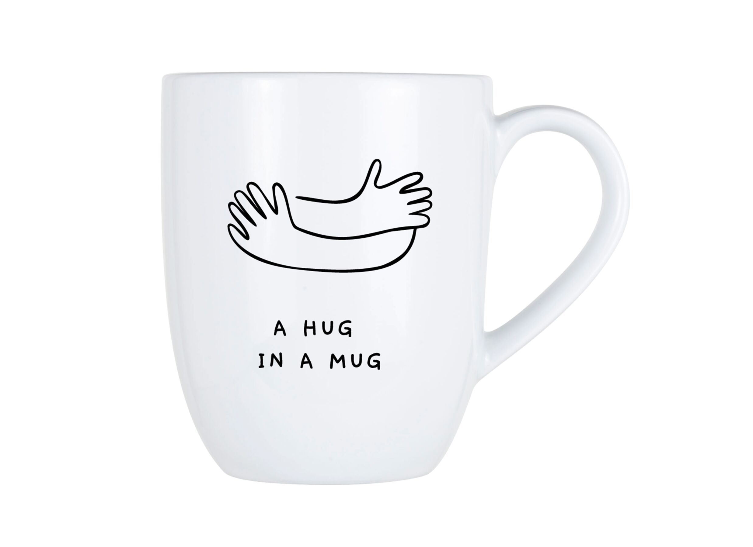 Hoofdfoto - Mok Cosy A hug in a mug 53cl - porselein - wit