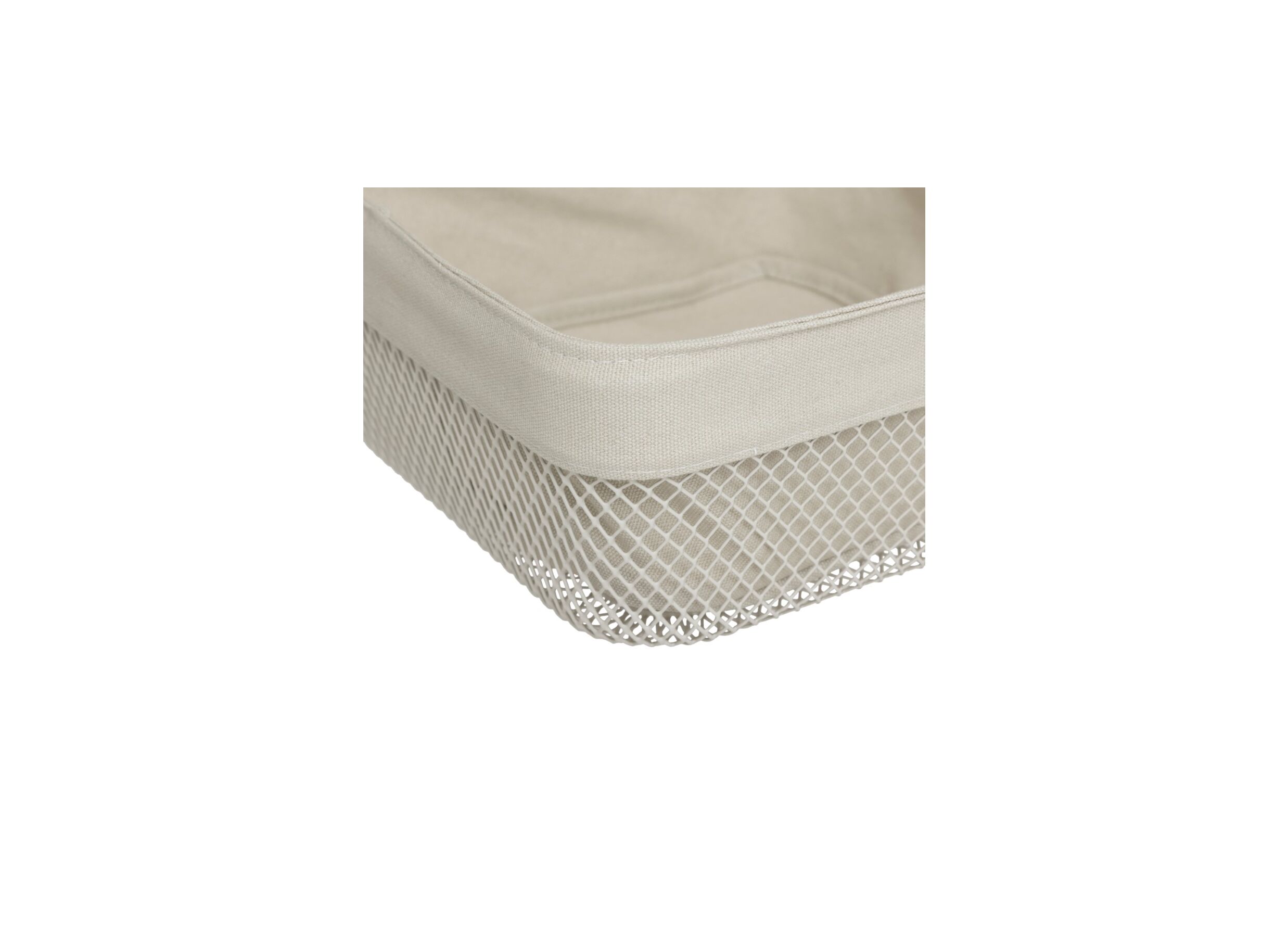 Detailfoto - Broodmand Mayaj 25,5x11,5cm - metaal/stof - beige