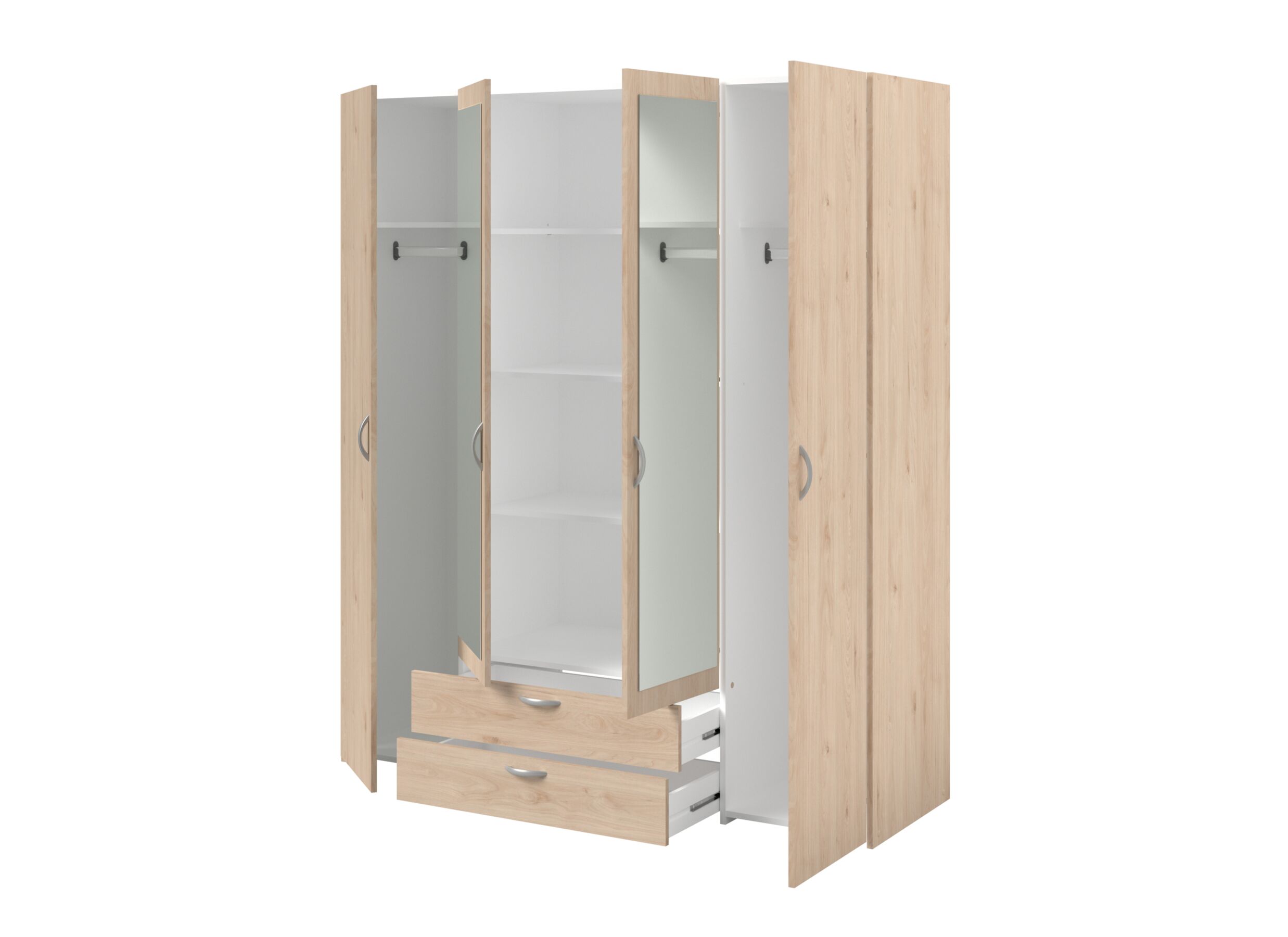 Indeling - Kleerkast Daily 2 160cm - melamine - jackson oak