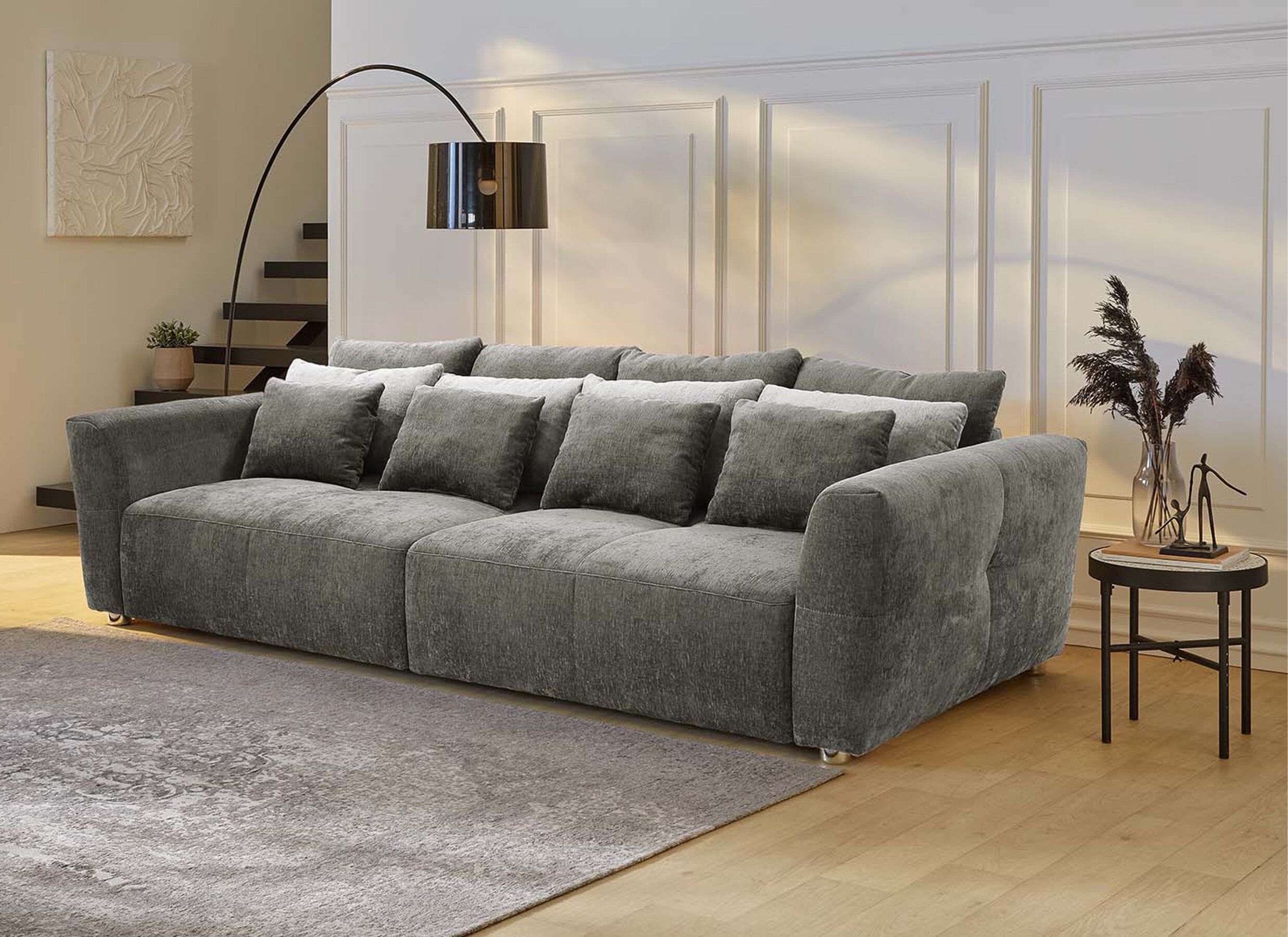Hoofdfoto - Zetel Gulliver 4-zit 298x135cm - stof - grijs