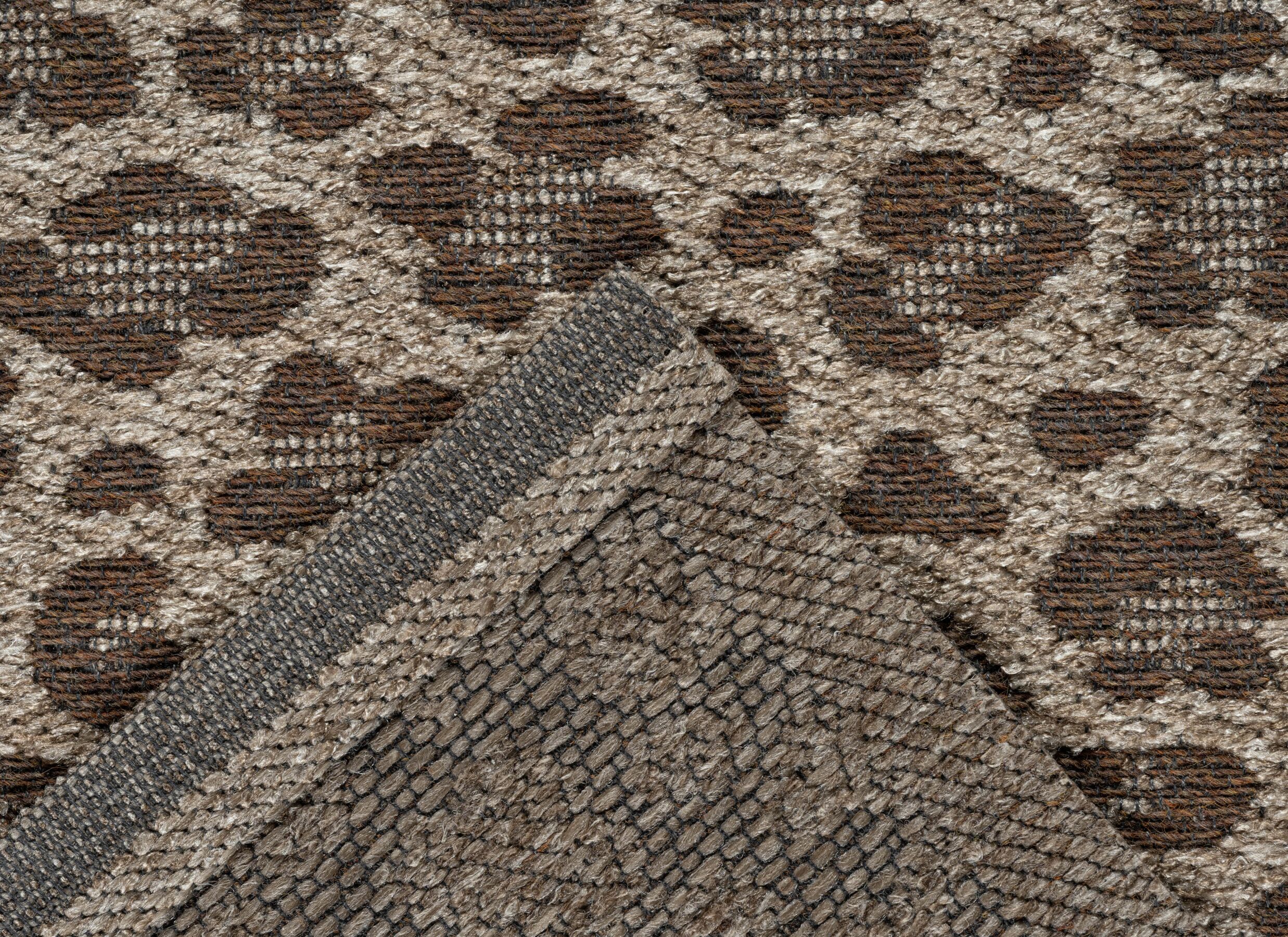 Detail - Tapis Katarina 80x240cm - polyester recyclé - beige & marron