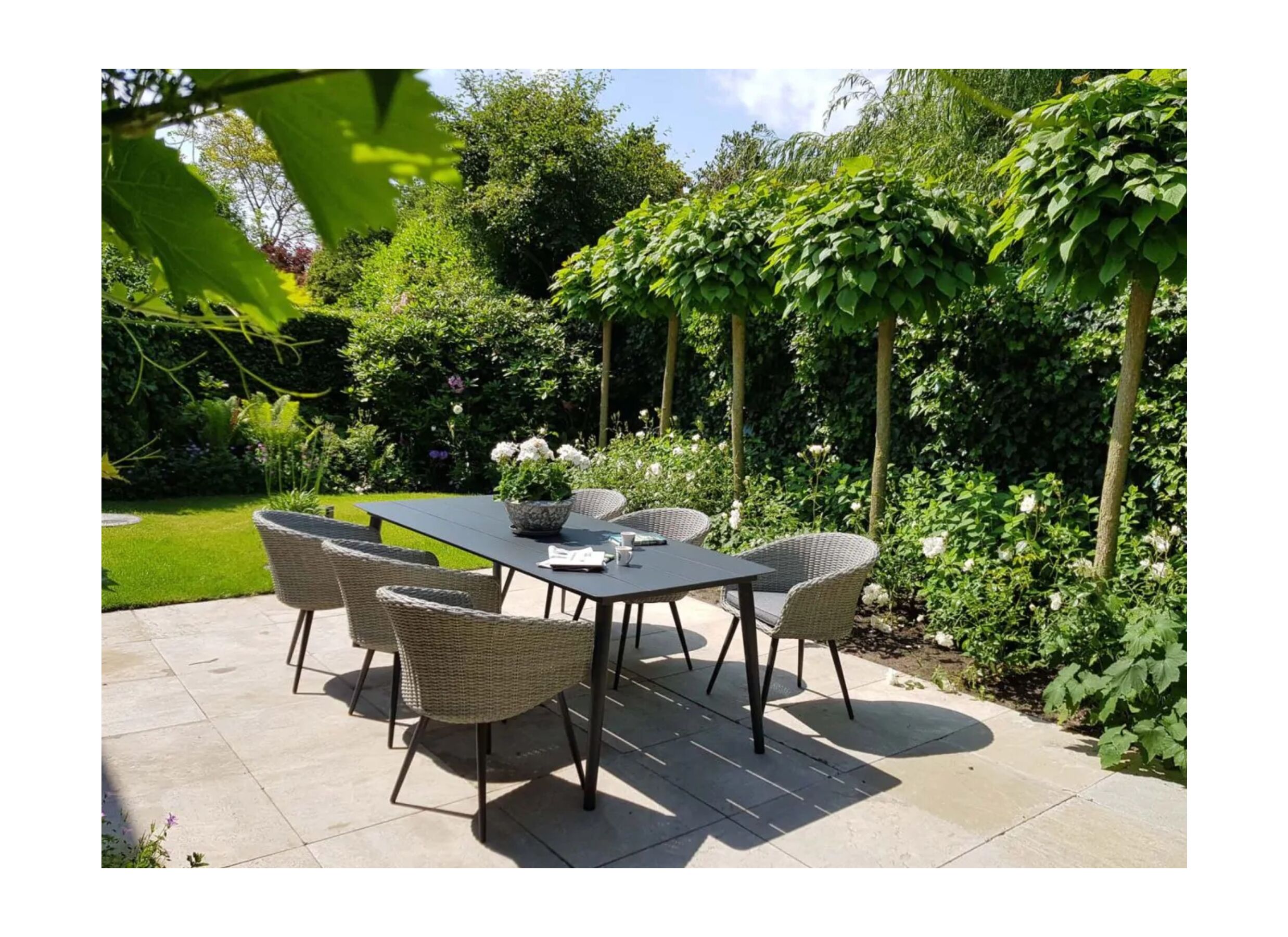 Sfeerfoto - Tuintafel Shore 220x90cm - aluminium - antraciet