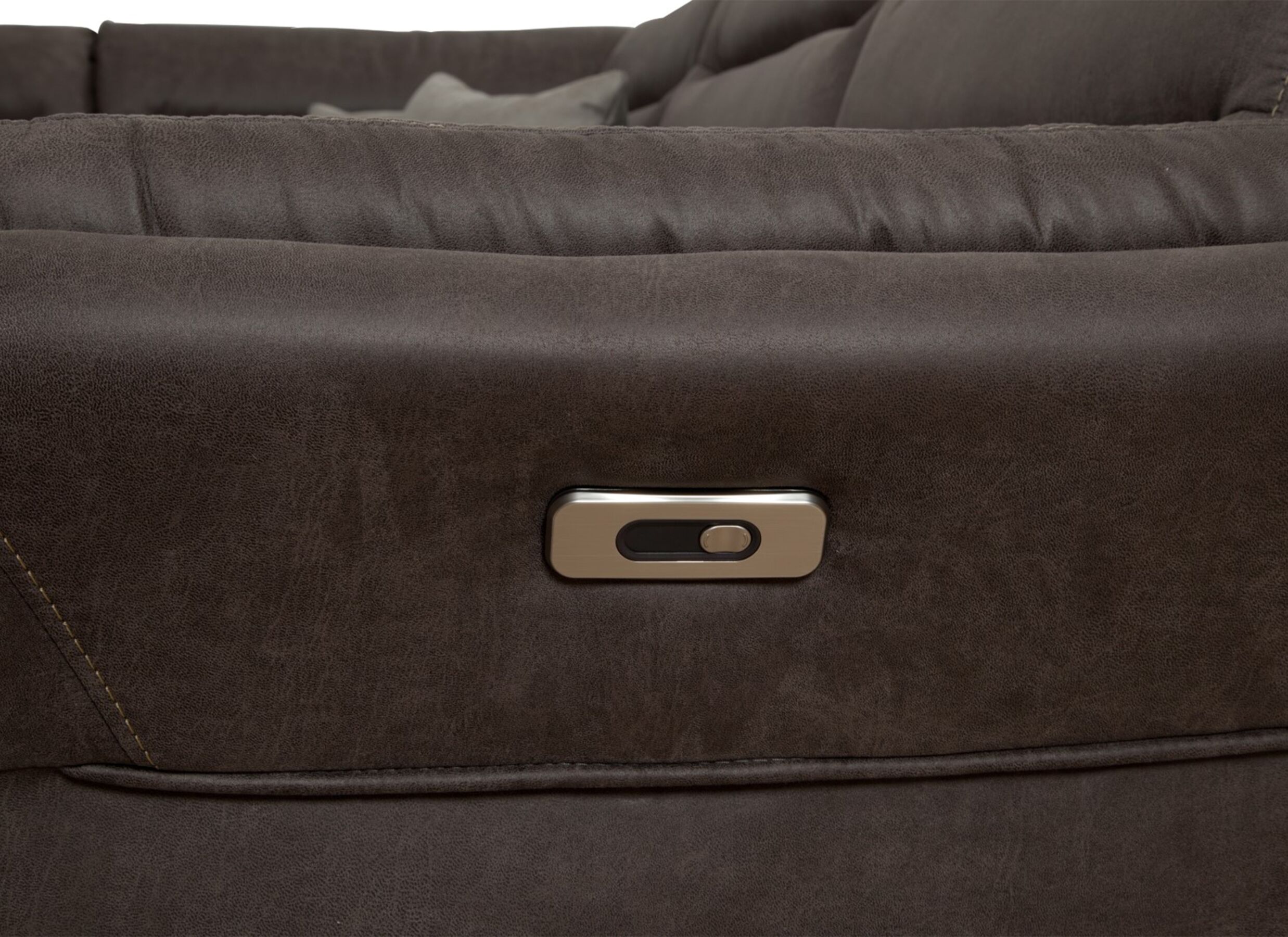 Detailfoto - Hoeksalon Foreno 350x268cm - stof - grijs met relax