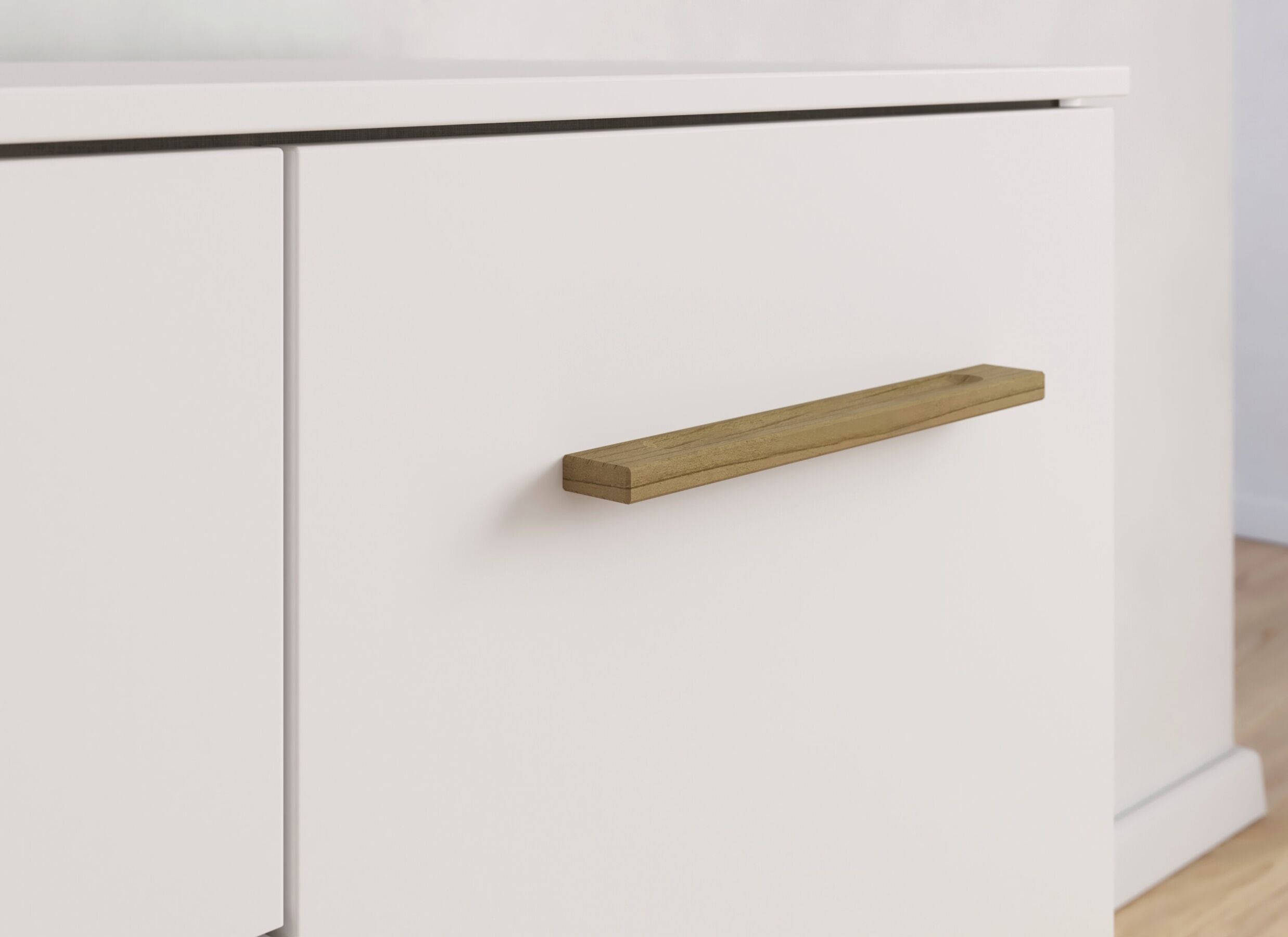 Detail - Commode 120x42x69cm - décor - blanc