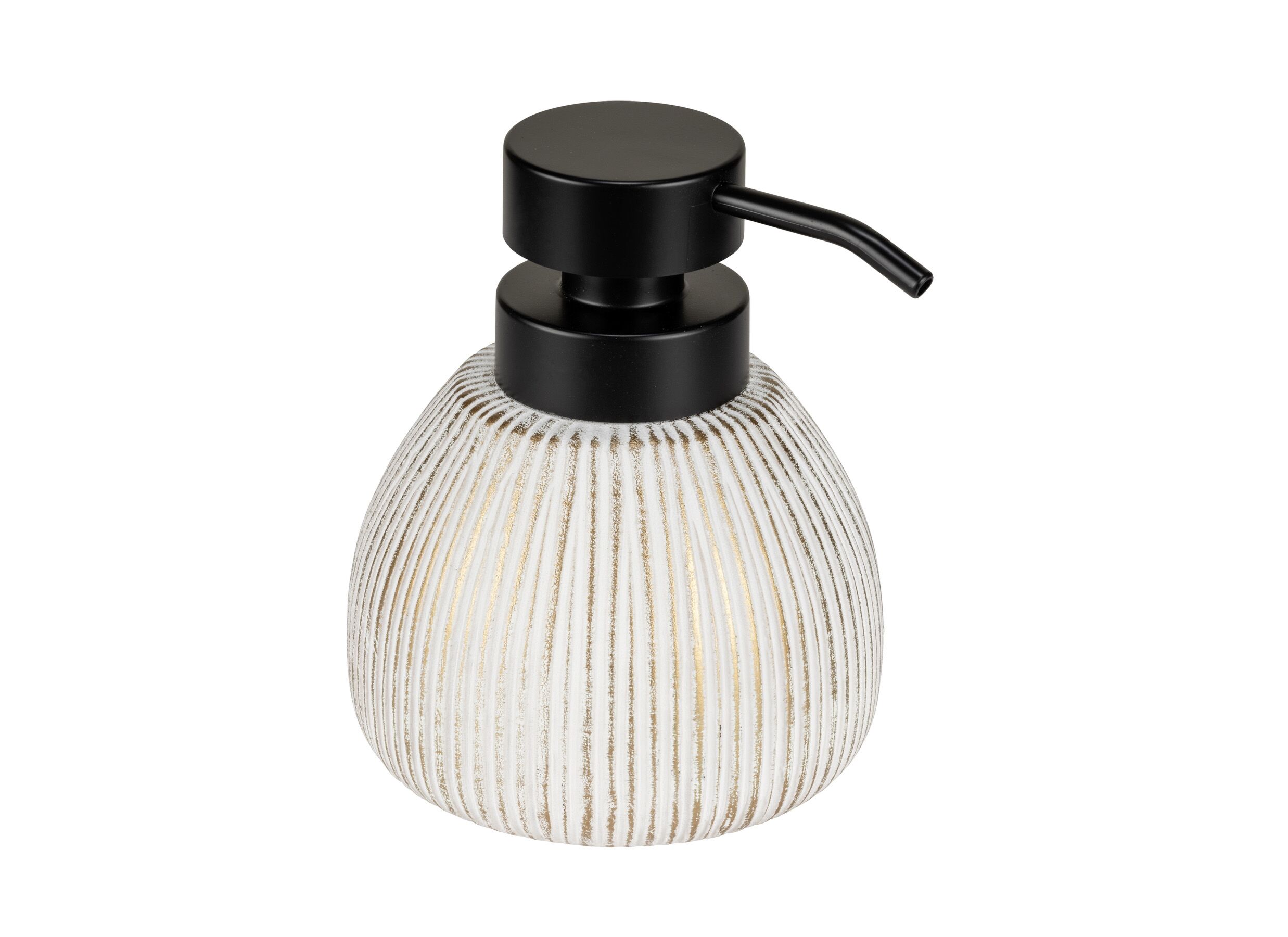Aperçu - Distributeur de savon Pascoli 12x11x13cm - céramique - blanc & doré