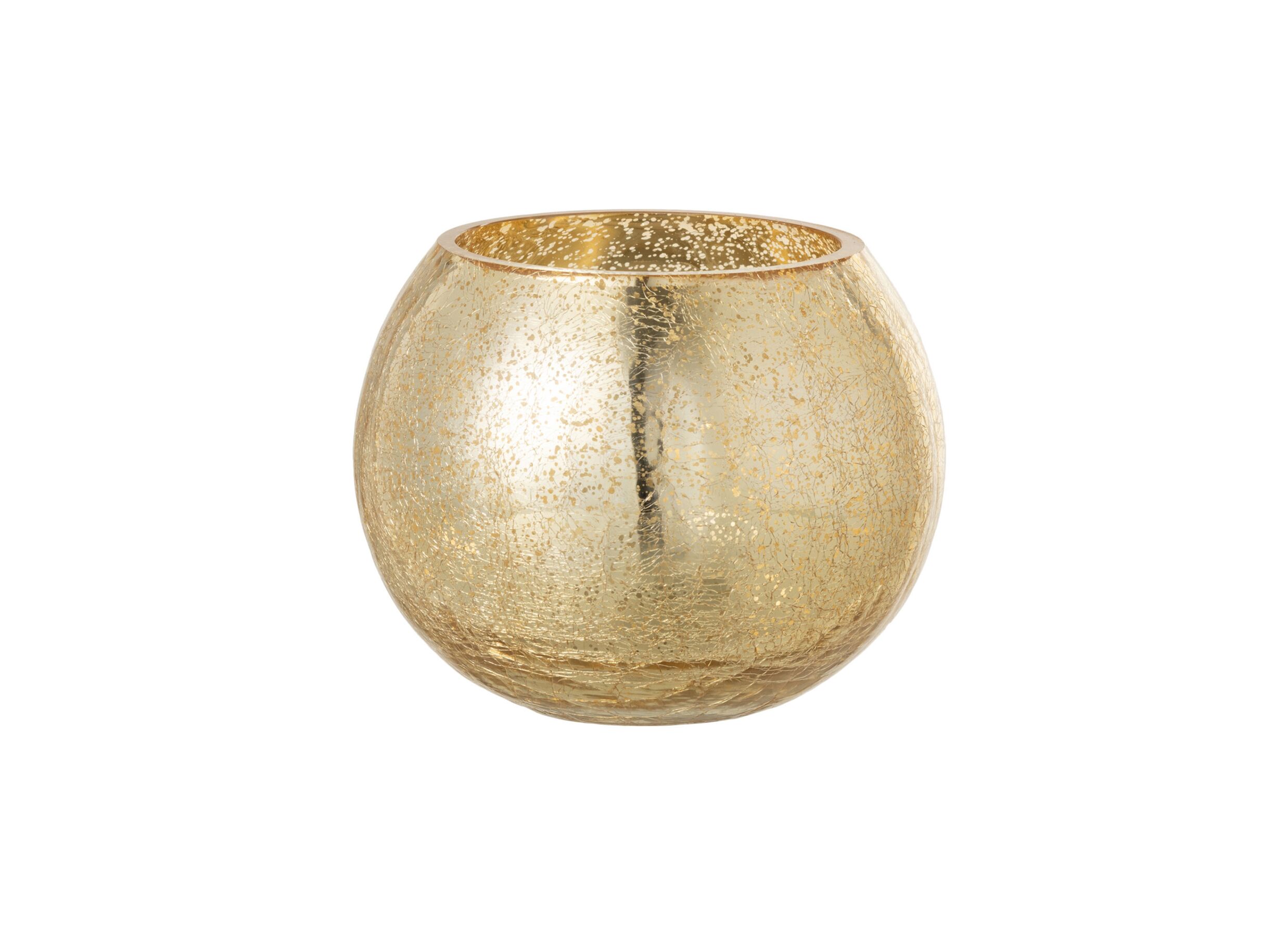 Hoofdfoto - Windlicht Bol craquele effect H12cm - glas - goud