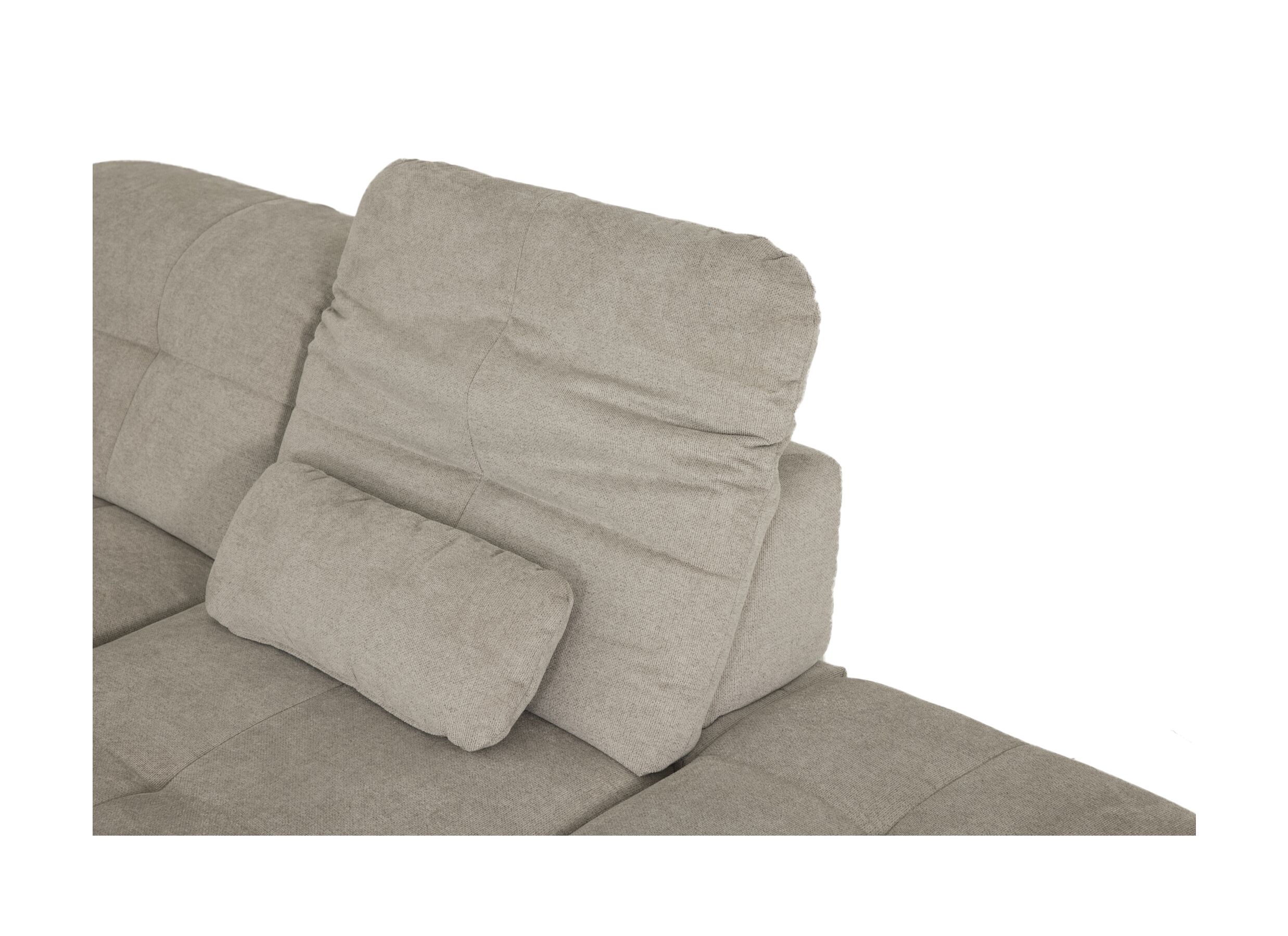 Detail - Canapé d'angle Naja 353x255cm - tissu - desert avec fonction lit et réglage de la profondeur du siège