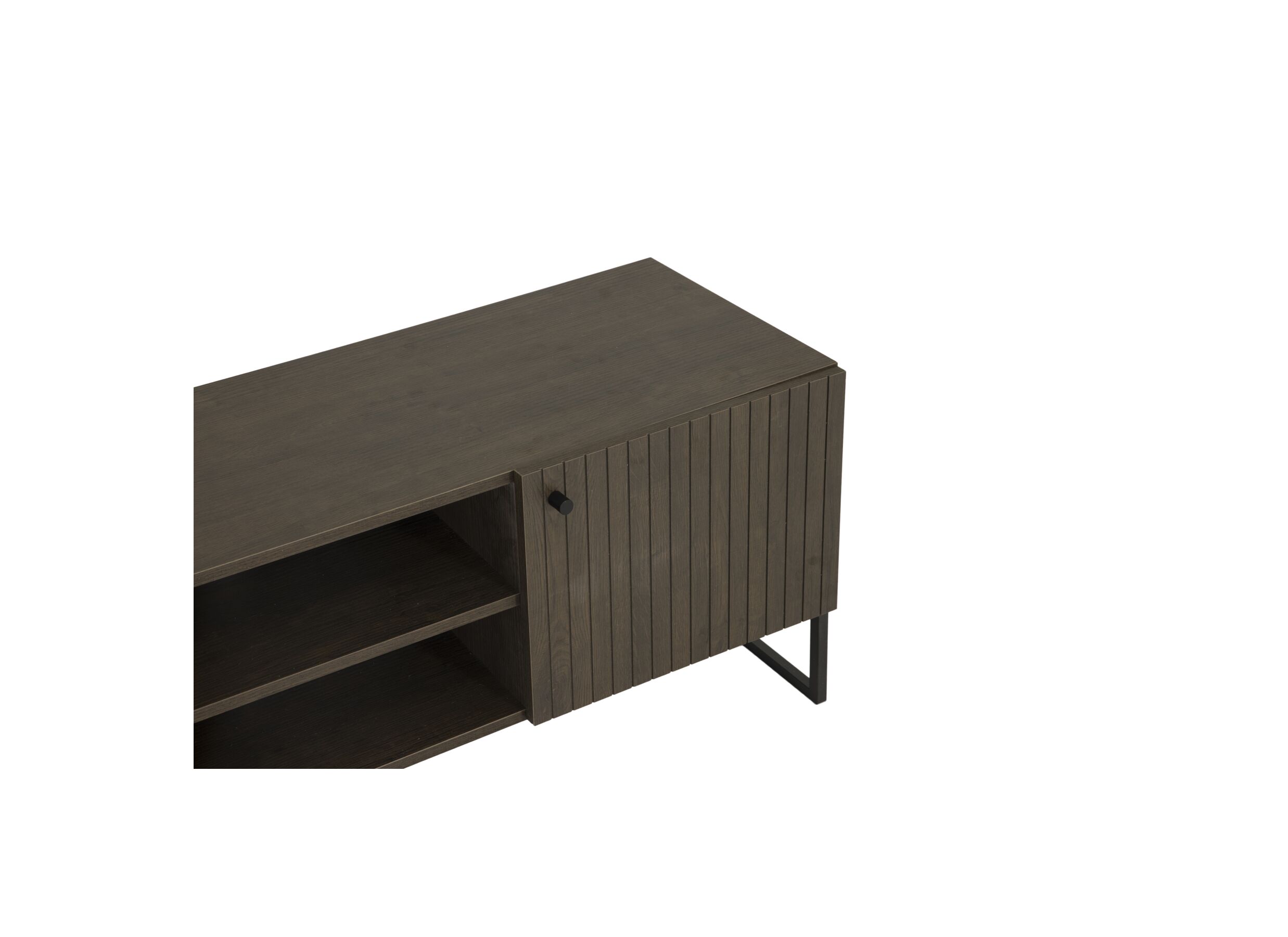 Detailfoto - Tv-meubel Vadis 134x38x48,5cm - melamine - donkerbruin