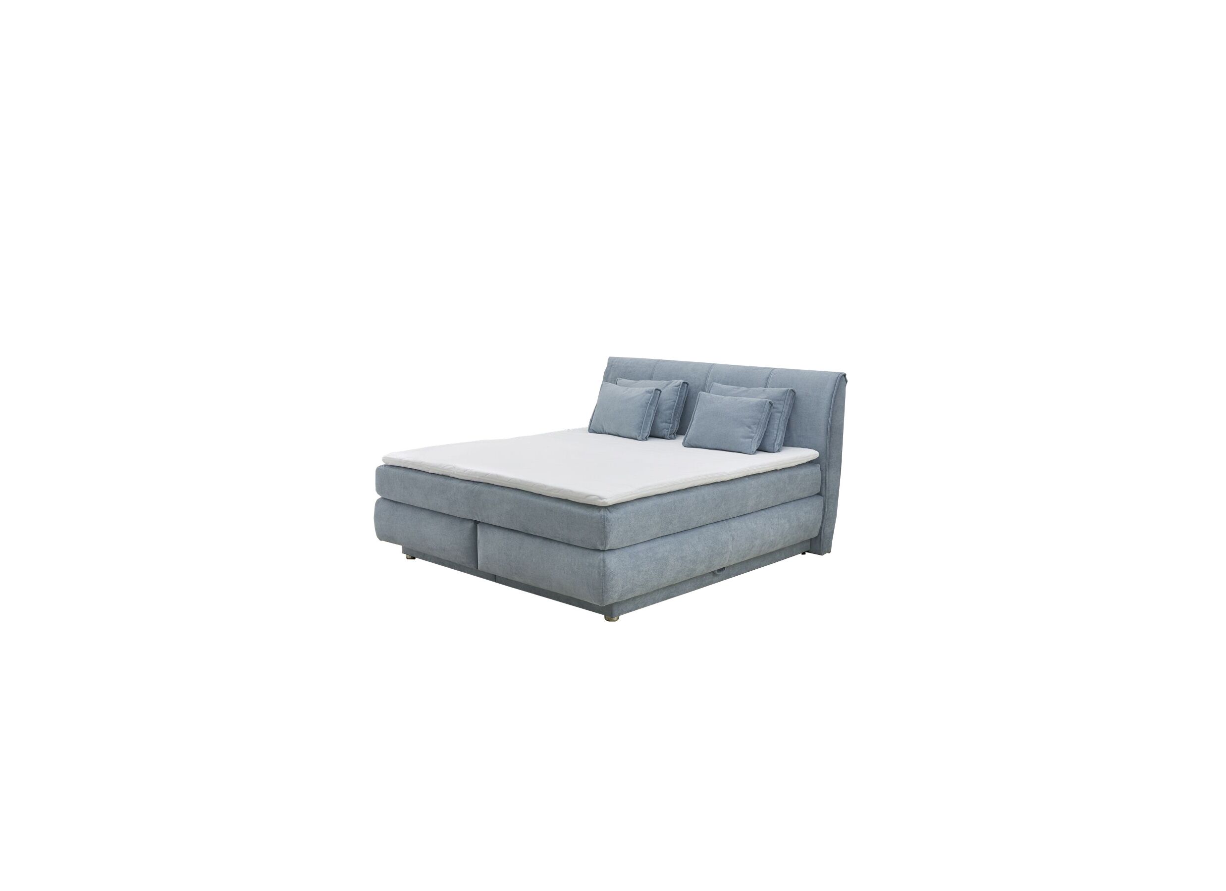 Boxspring Carla Normal 160x200cm - stof - lichtblauw met opbergruimte