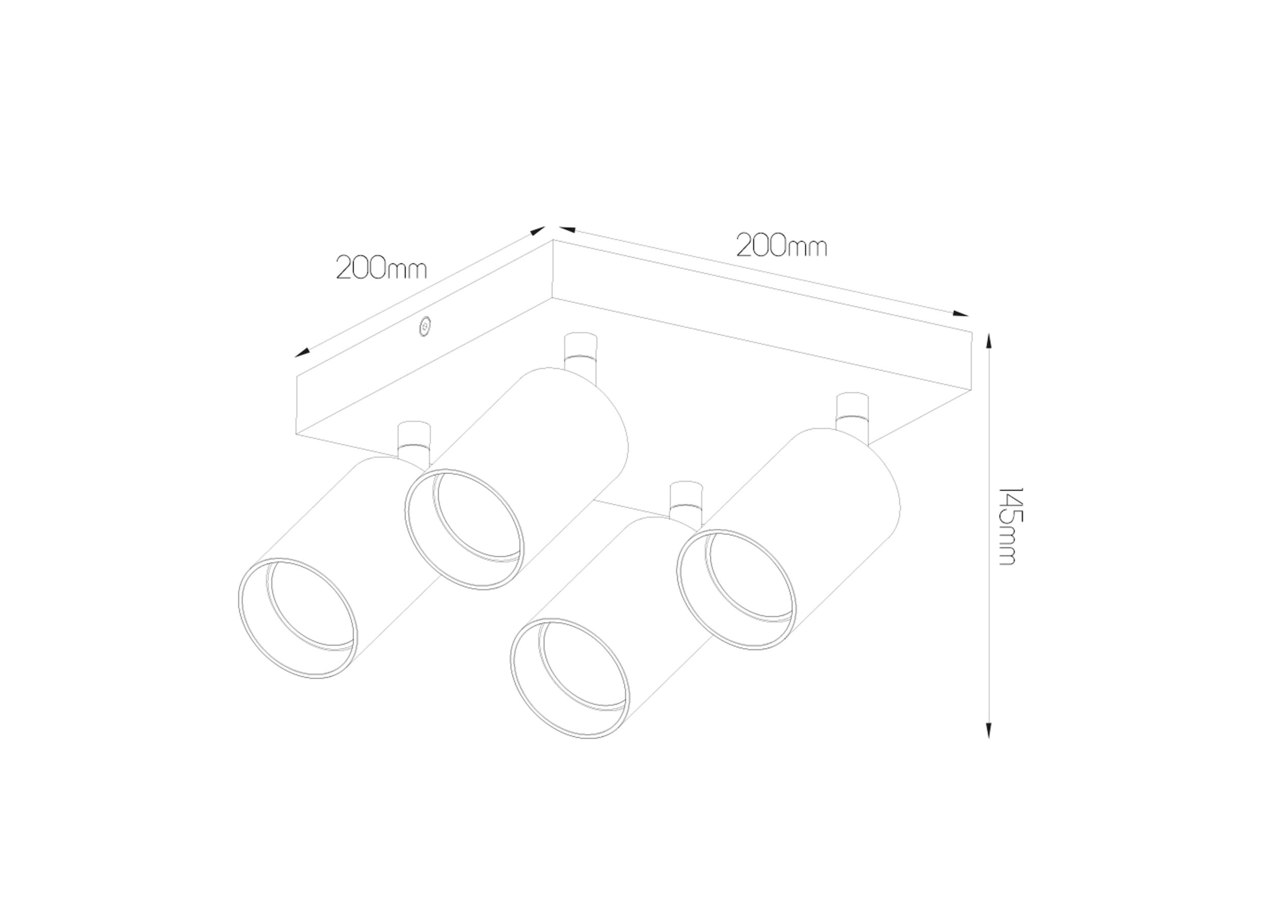 Spot 4xGU10 - aluminium - noir