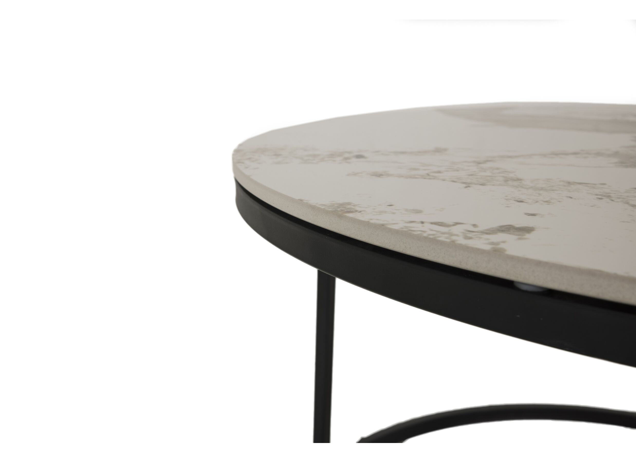 Detail - Table basse SL2504 Ø80/Ø60cm - céramique - taupe - lot de 2