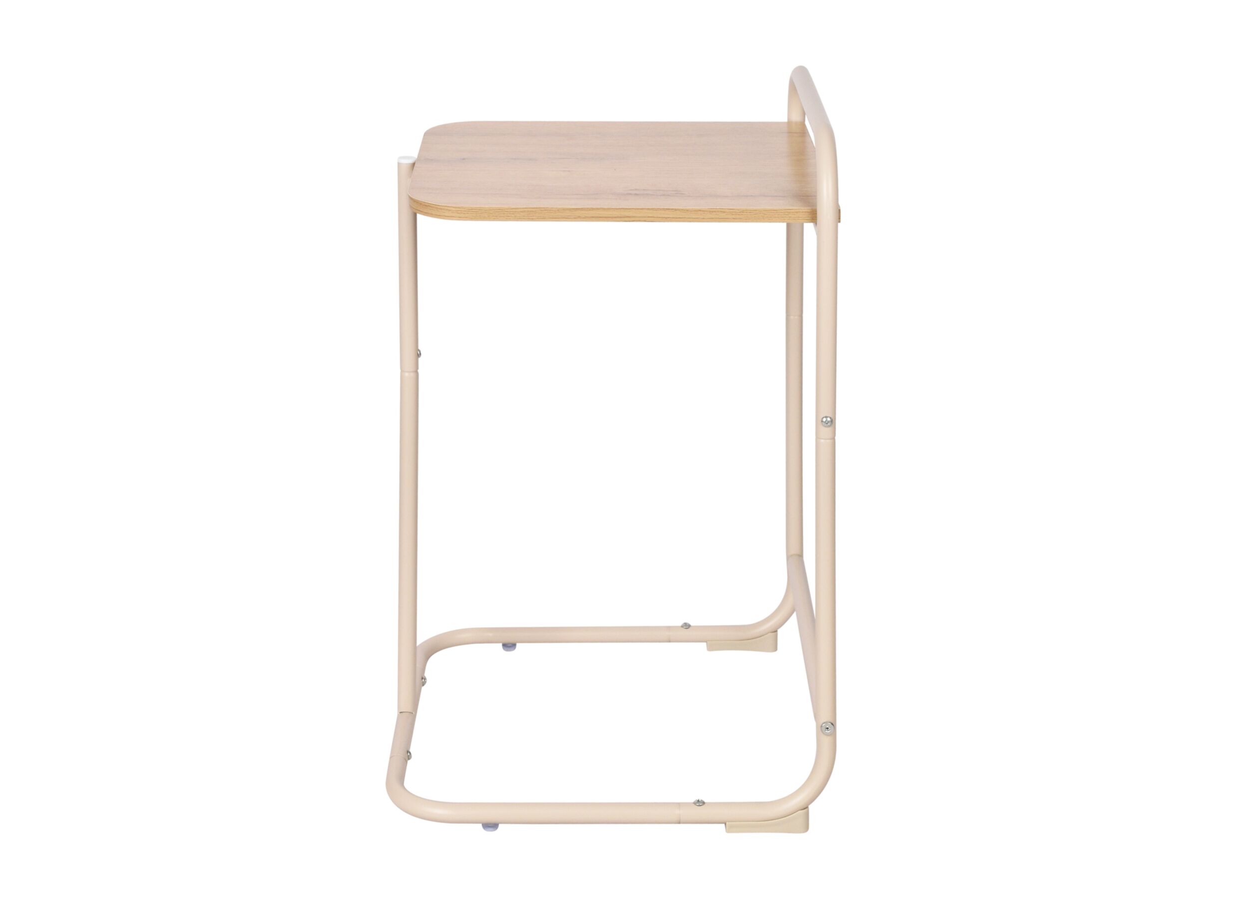 Overzichtsfoto - Bijzettafel Dunst 35x35x56cm - metaal & MDF - beige