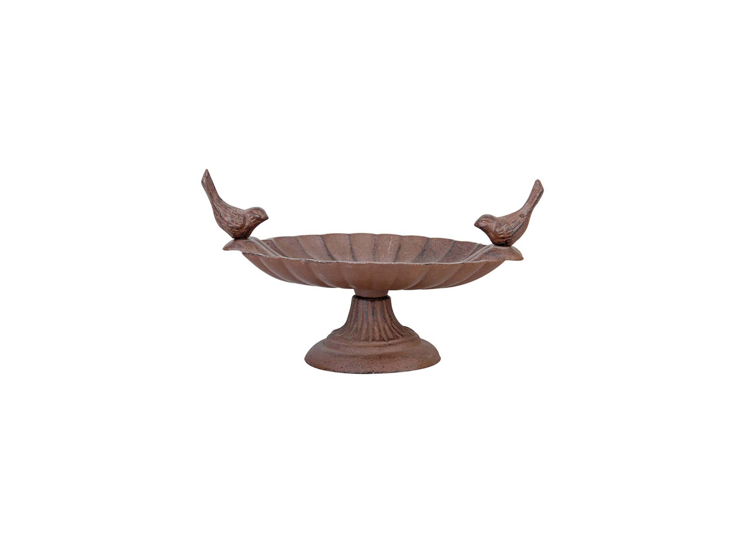 Bain d'oiseaux sur pied brun rouille - Bain d'oiseaux sur pied brun rouille