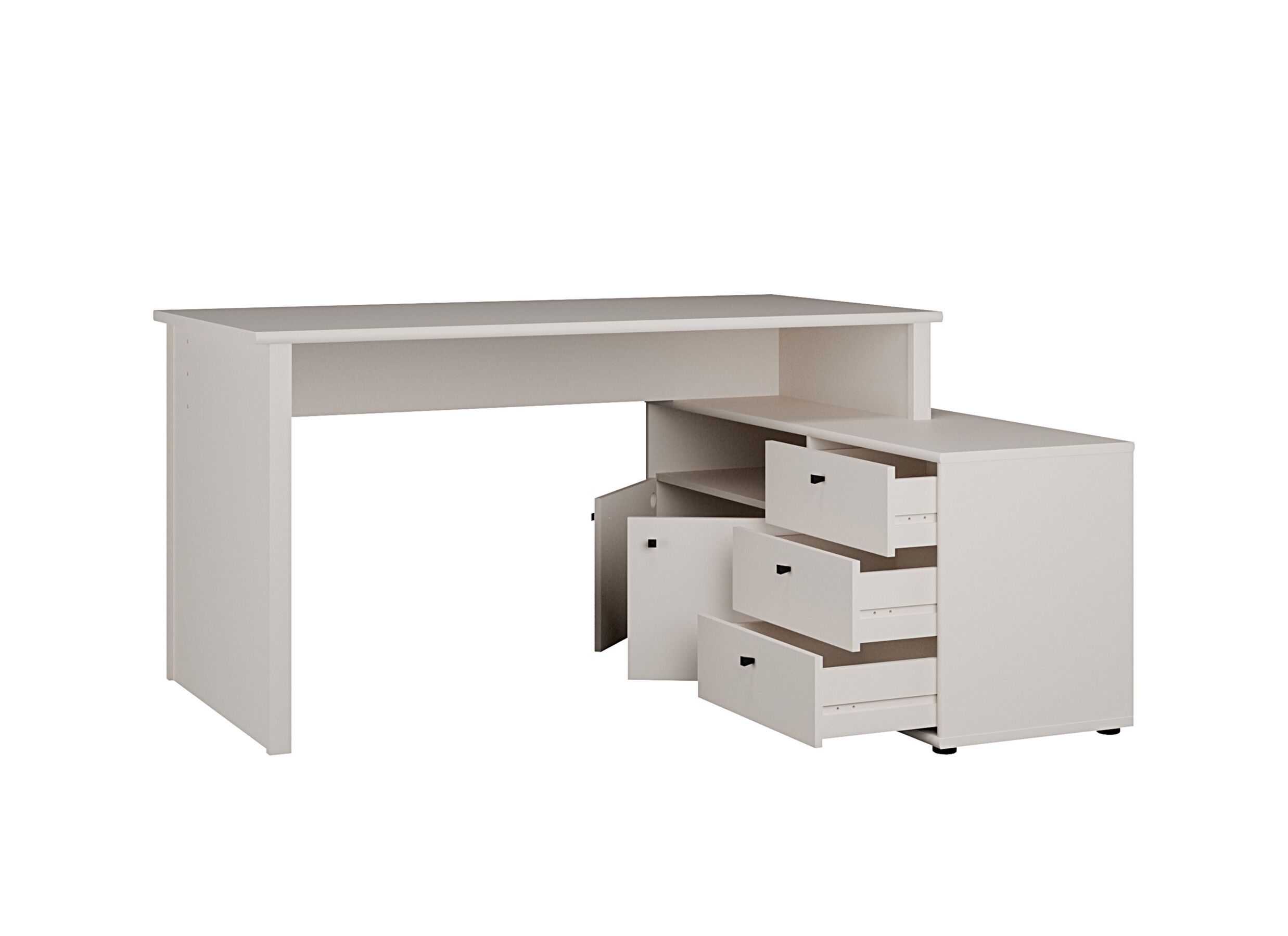 Disposition - Bureau d'angle Topic avec tiroirs 151x121x75cm - décor - cashmere