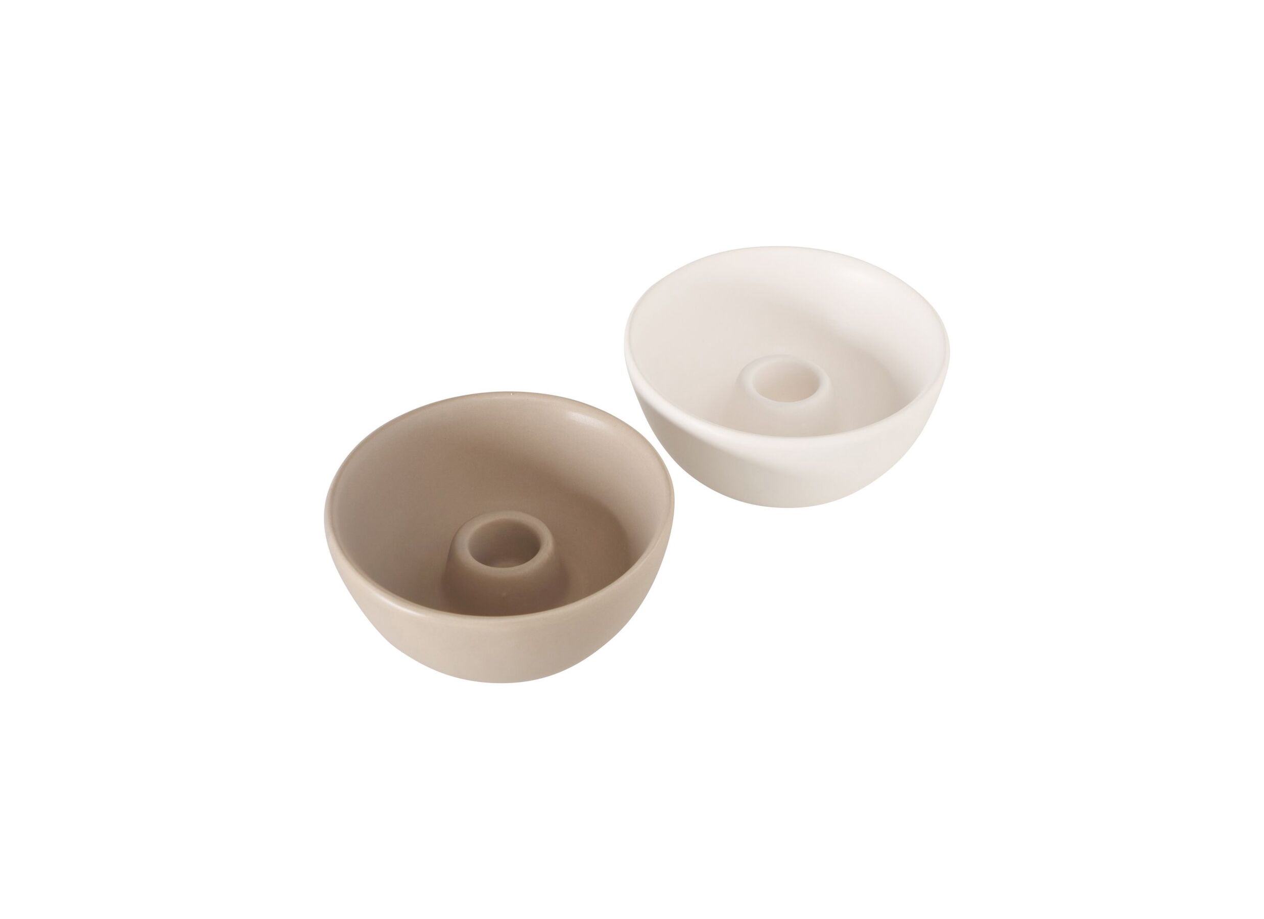 Porte-bougie Franyo H5cm beige blanc - Porte-bougie Franyo H5cm beige blanc