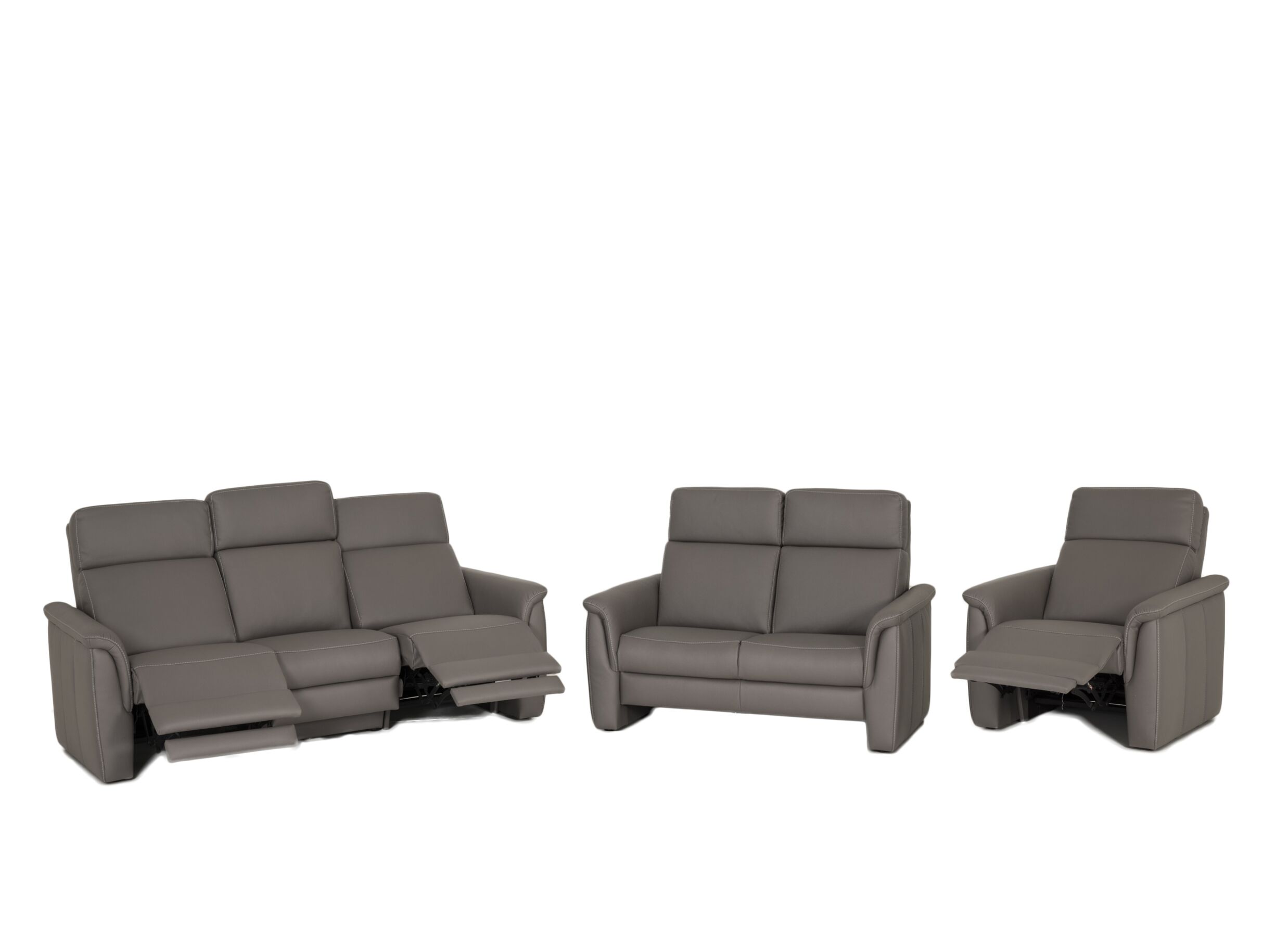 Aperçu - Canapé Coventry 3+2+1 places - tissu - gris foncé avec relax
