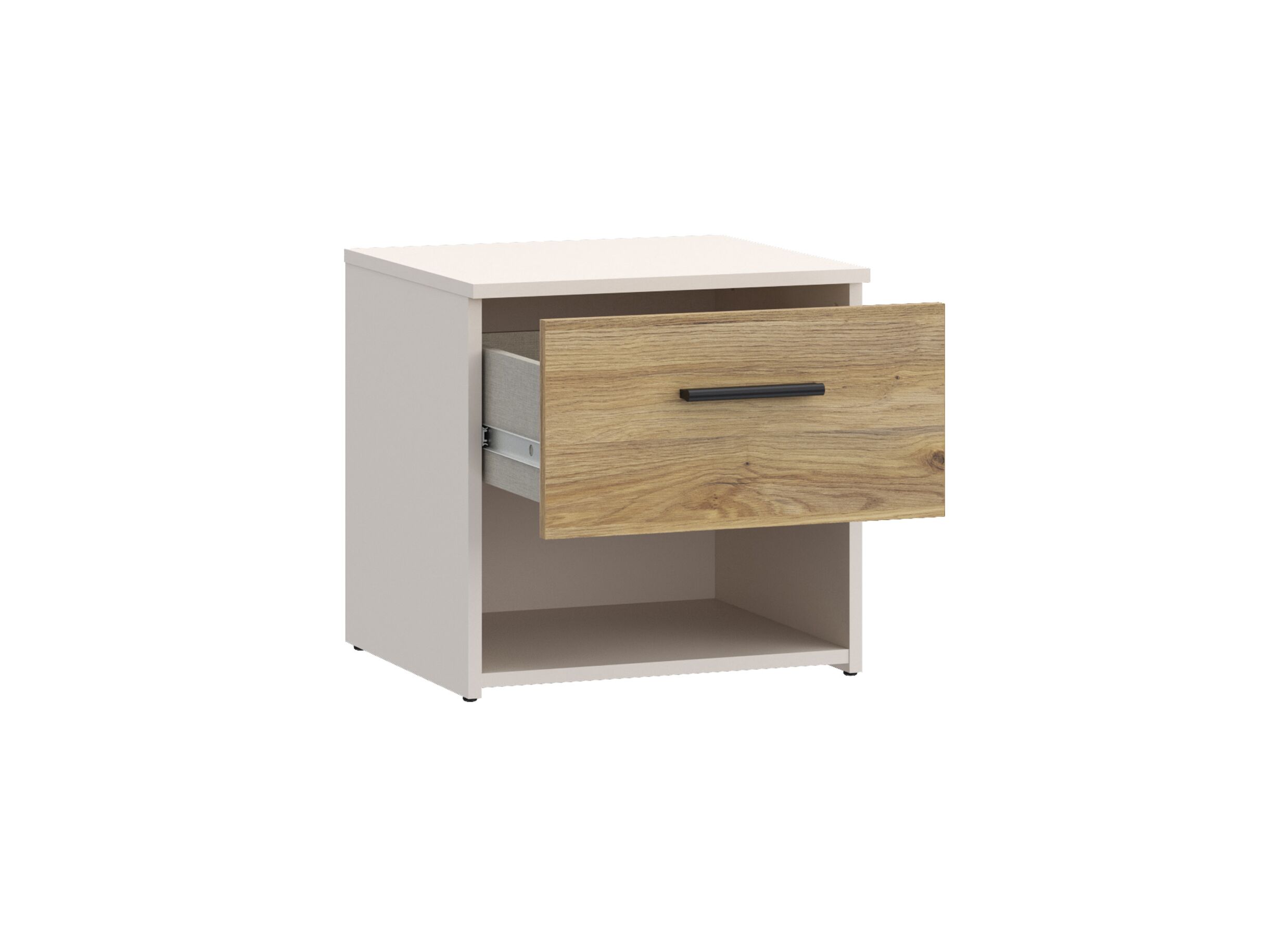 Table de chevet Waikato 45x41x44cm - panneau décor - chêne mauvella/sable