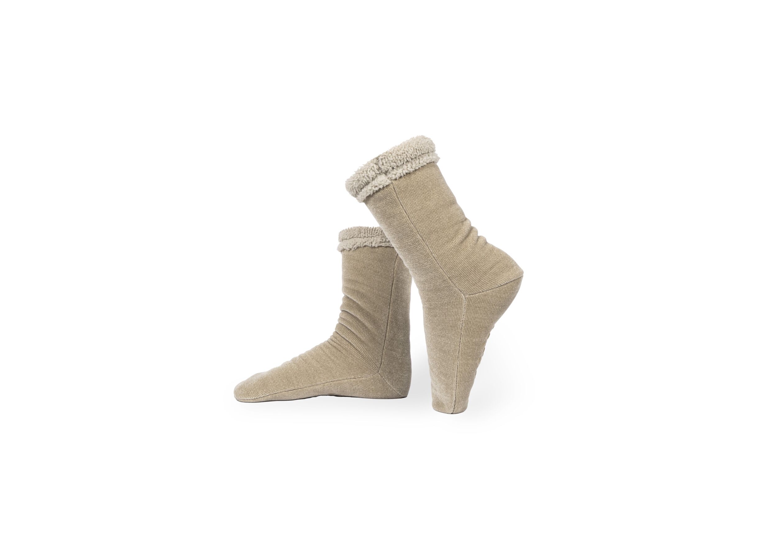 Sokken 43x11cm chenille zand - Sokken 43x11cm chenille zand