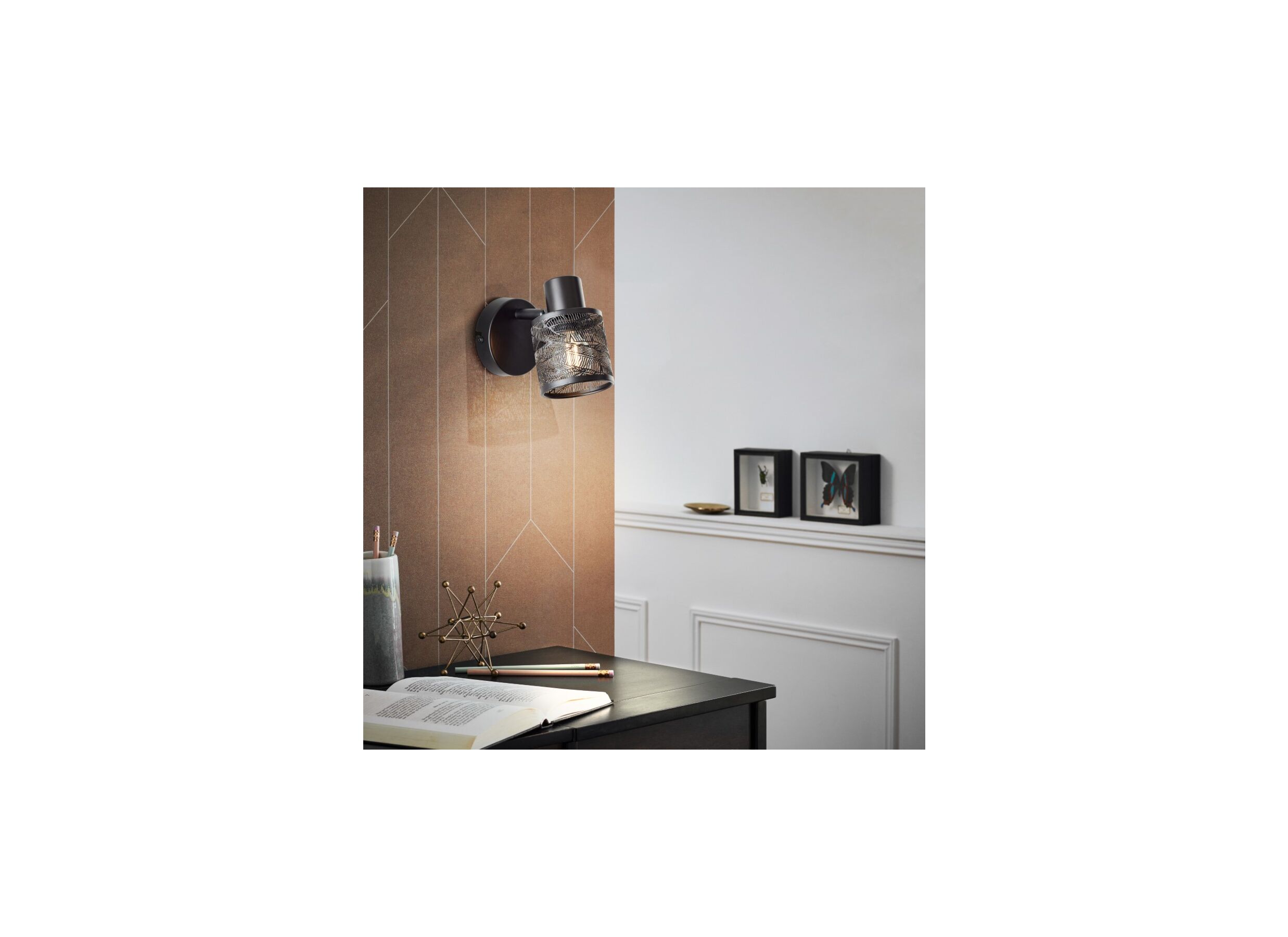 Applique murale Bano noir mat W40 E14