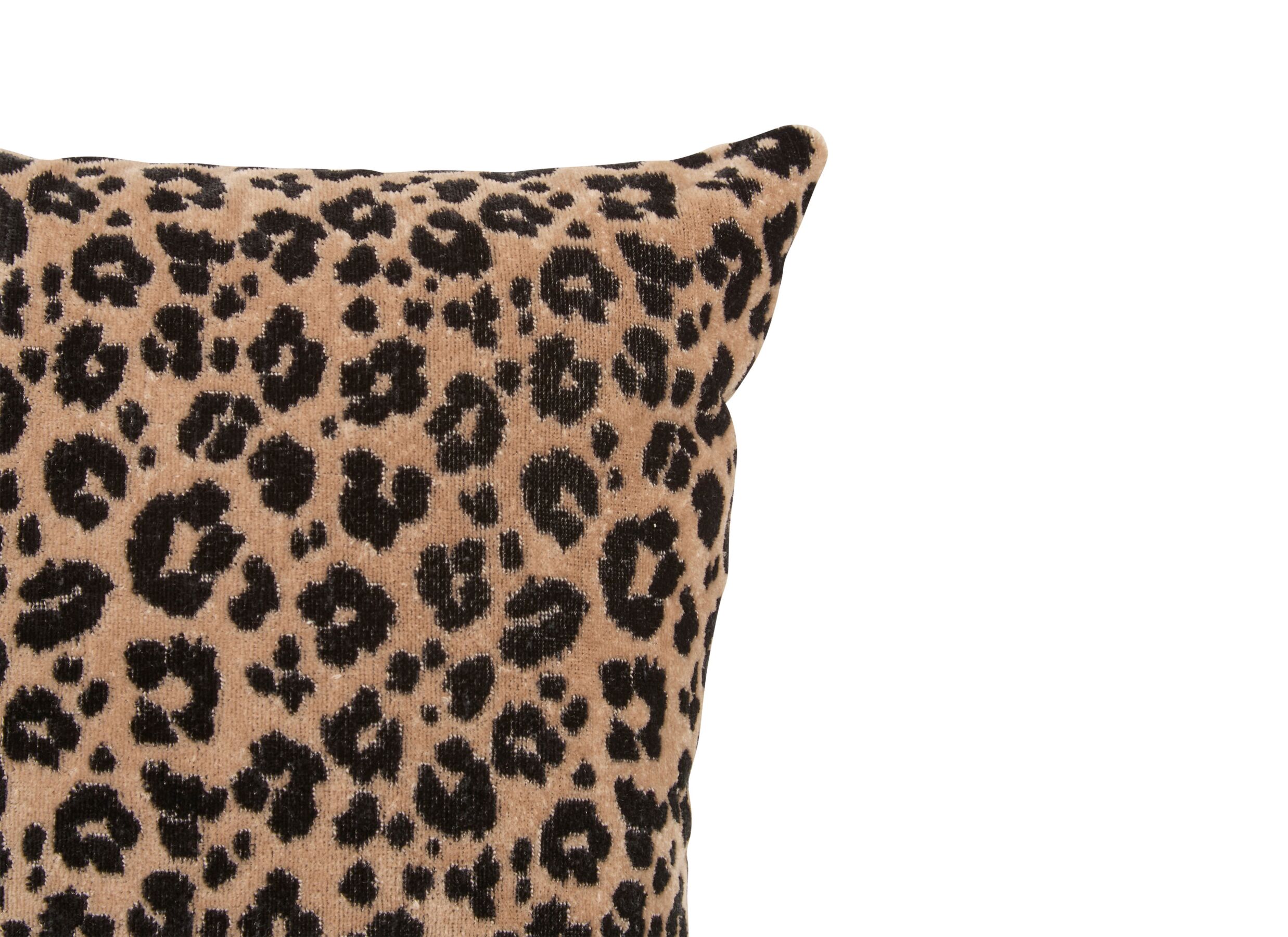 Detailfoto - Kussen Lynra 40x40cm - polyester - zwart & bruin