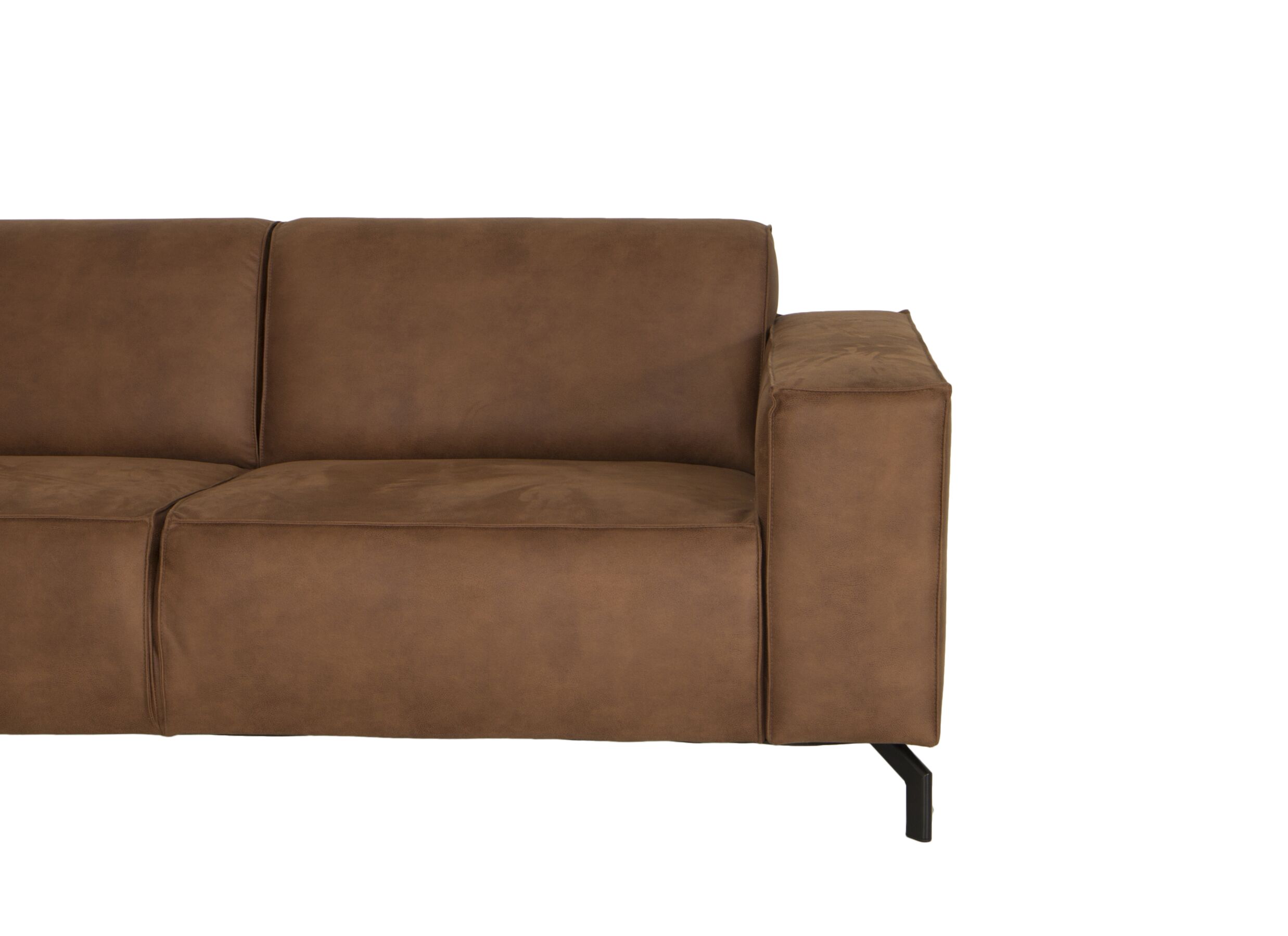 Canapé d'angle Brenda 275x210cm - tissu - cognac