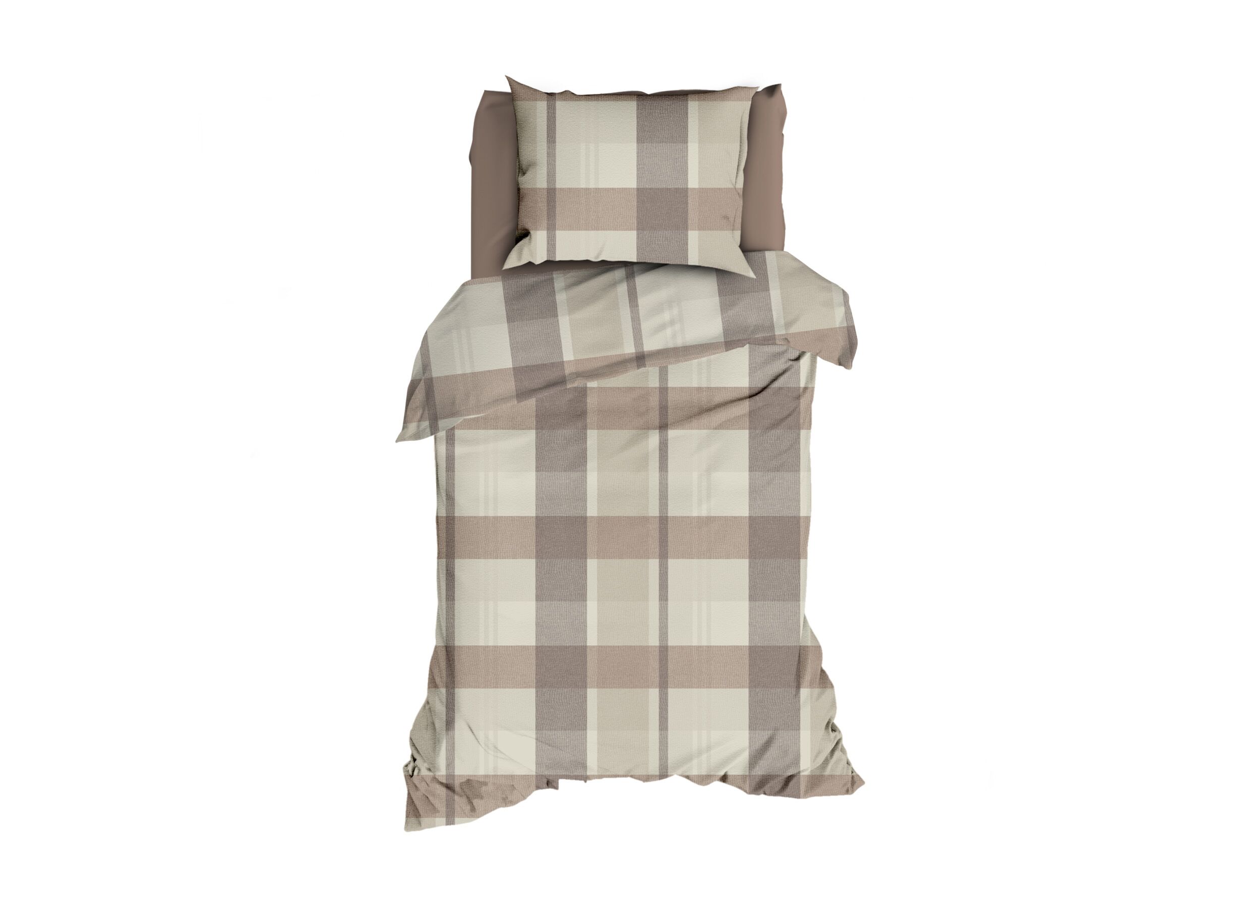 Dekbedovertrek Falcon 140x200/220cm - flanel - taupe - Dekbedovertrek Falcon 140x200/220cm - flanel - taupe