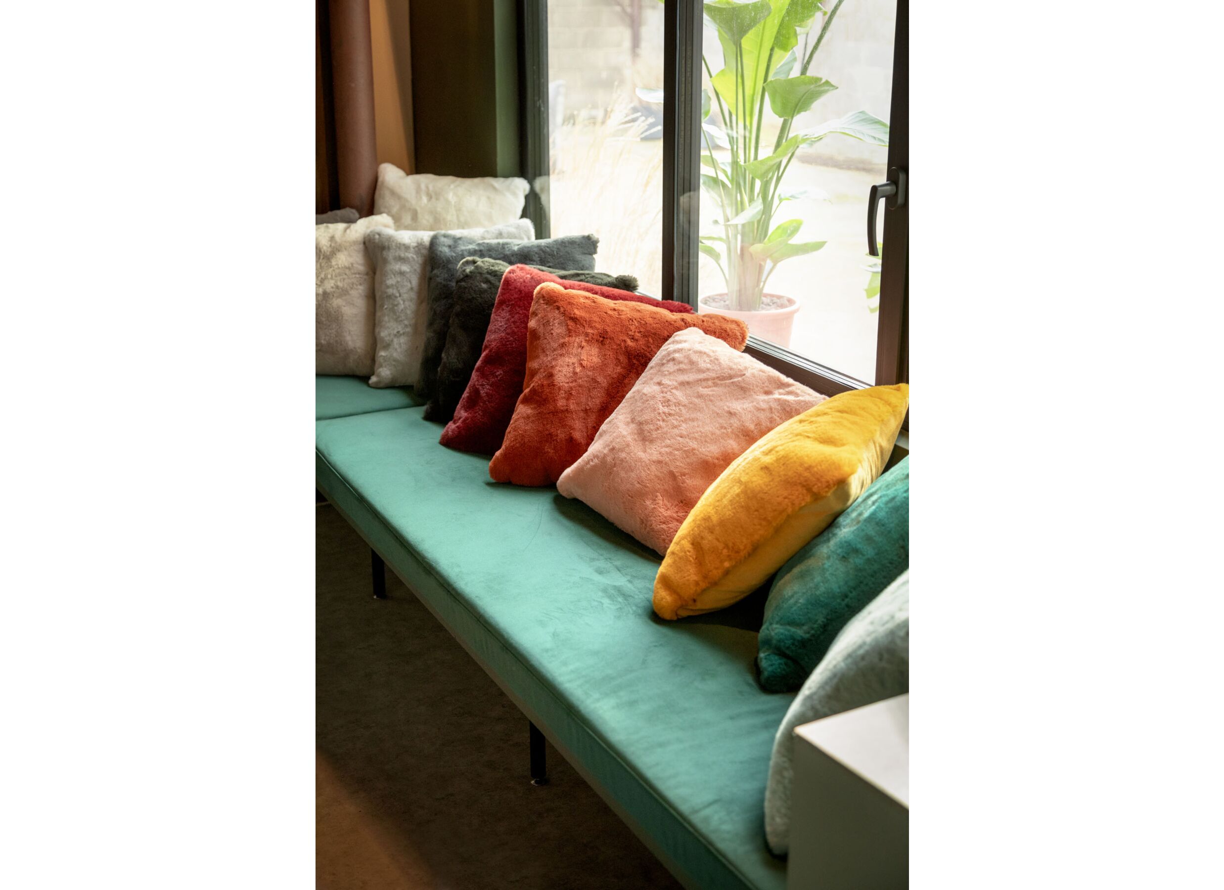 Foto ambiance - Coussin Zaya 45x45cm - tissu - jadeite