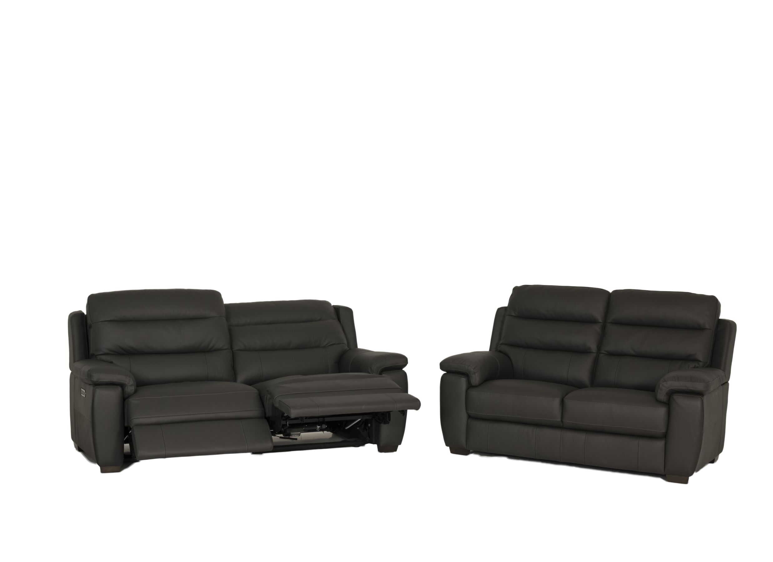 5+2 places cuir anthracite avec relax - Canapé Folk 2,5+2 places - cuir - anthracite avec relax