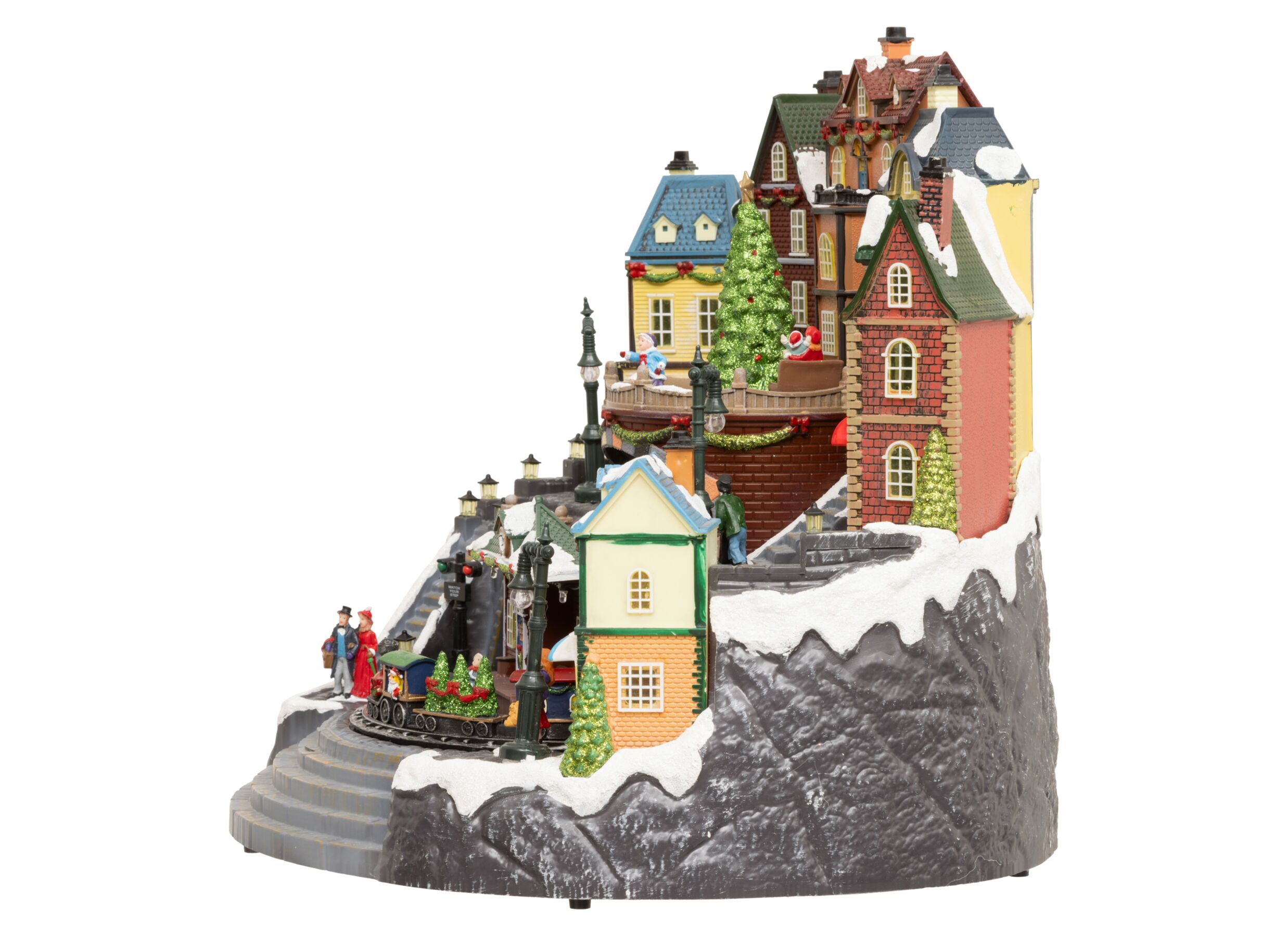 Aperçu - Décoration de Noël Village LED H37,5cm - polystone - multicolor