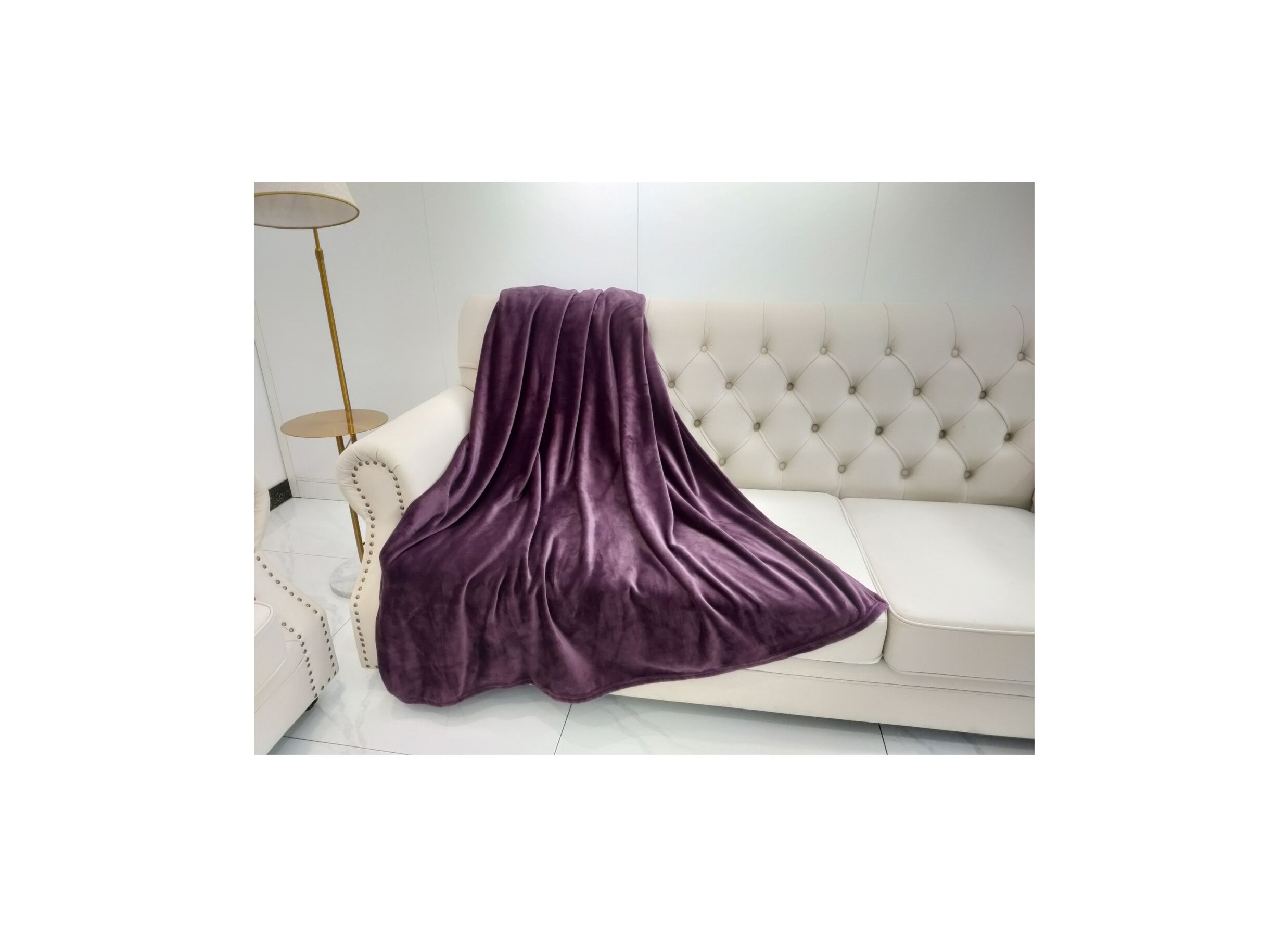 Plaid 130x160cm microvezel aubergine - Plaid 130x160cm microvezel aubergine