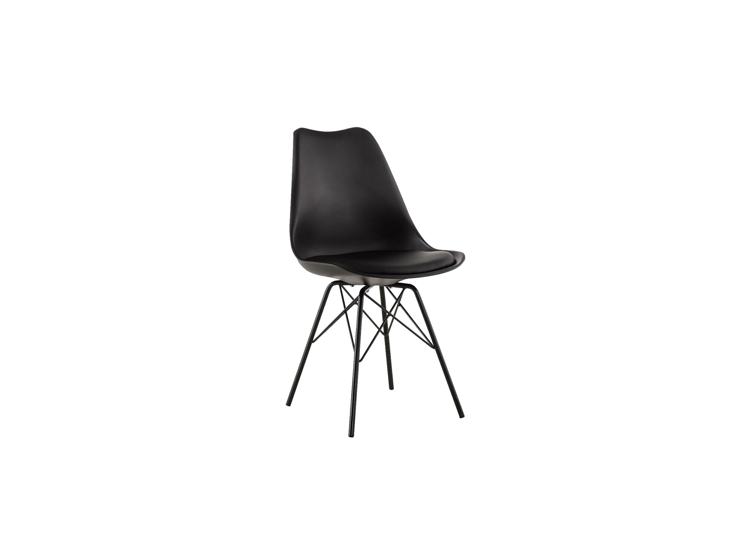 Chaise coque Gigi similicuir noir - Chaise coque Gigi 49x55x82cm - similicuir - noir