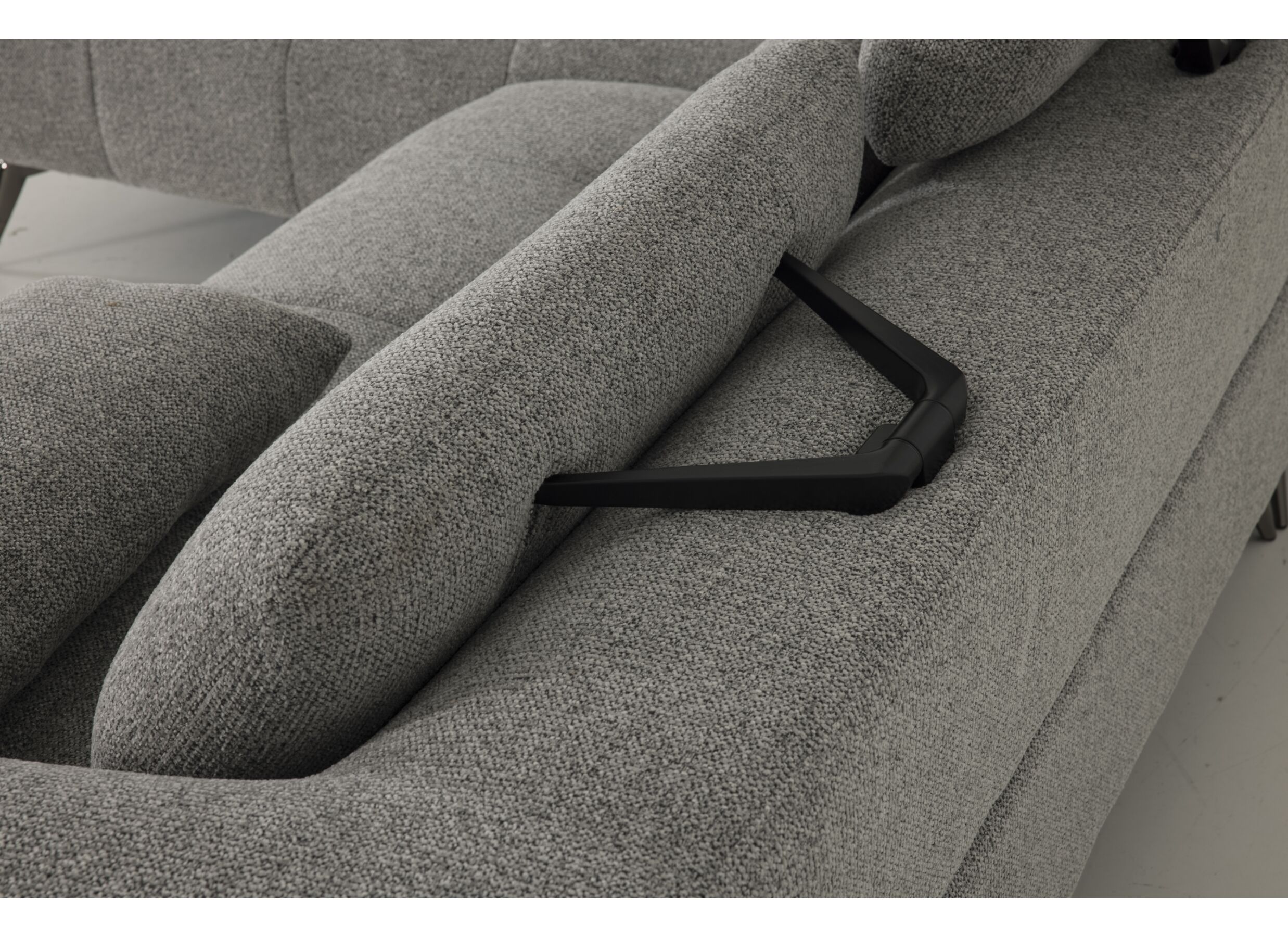 Detail - Canapé d'angle Hedda 283x188cm - tissu - gris foncé