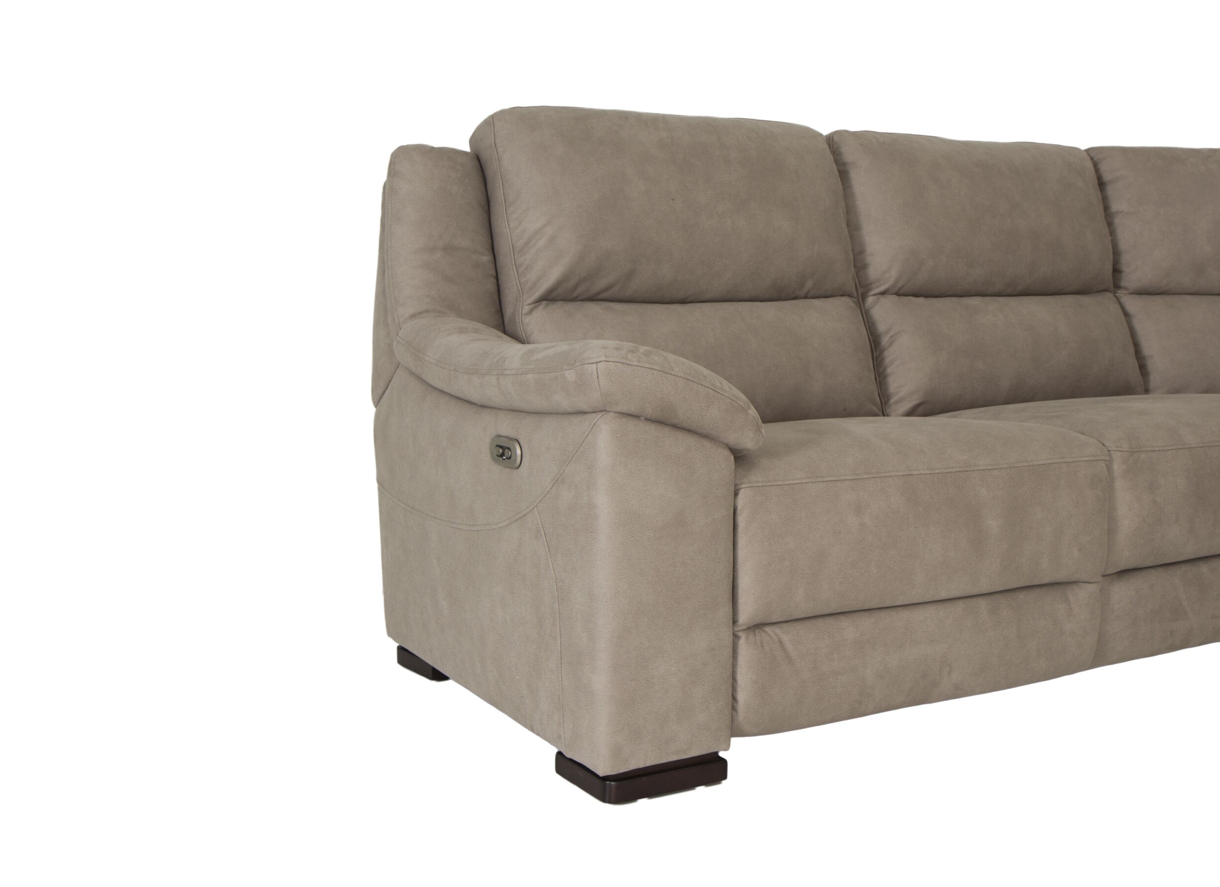 Hoeksalon Berry 372x292cm - stof - beige met relax