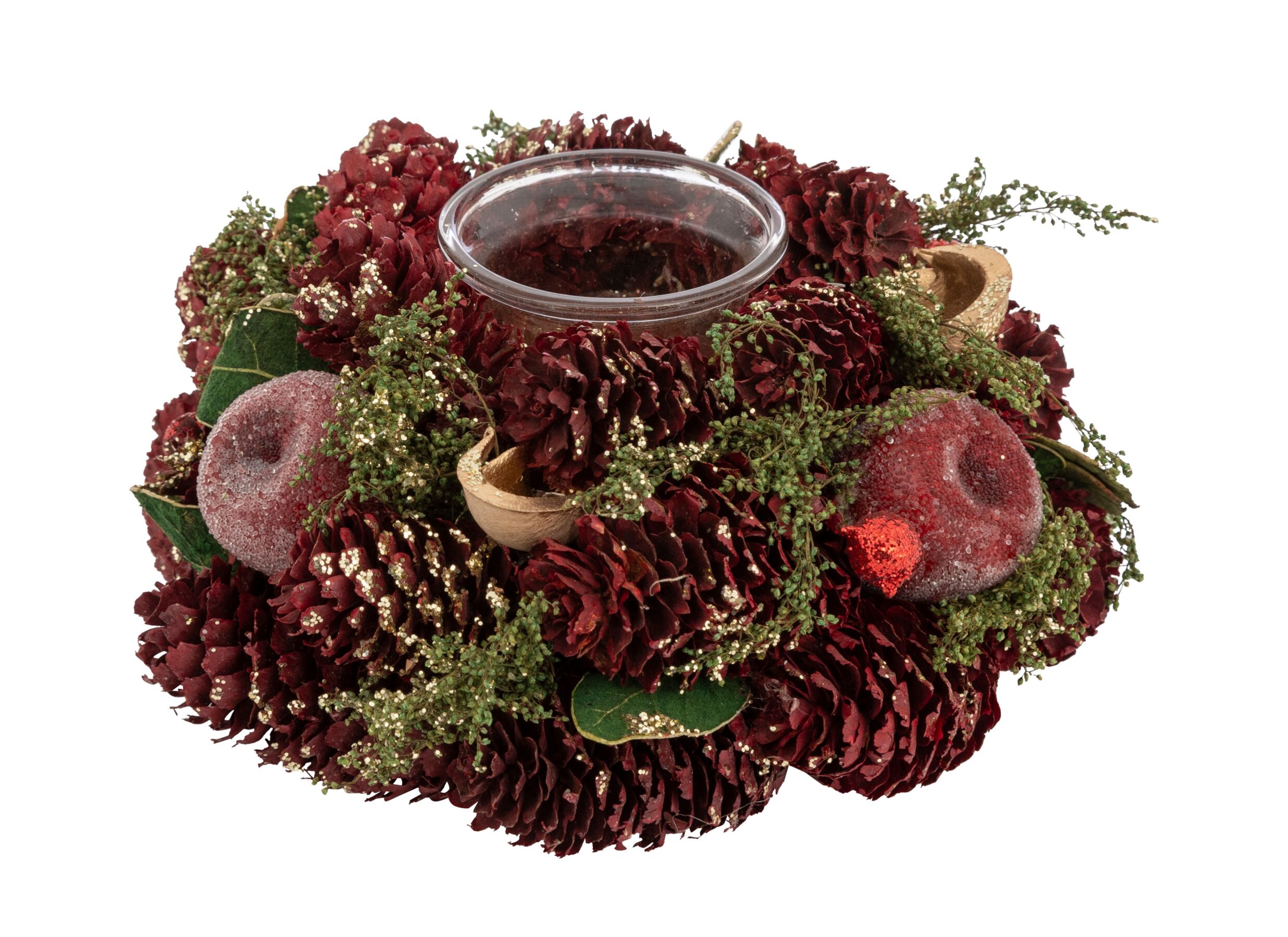 Hoofdfoto - Kerststuk rode appel Ø17xH8cm