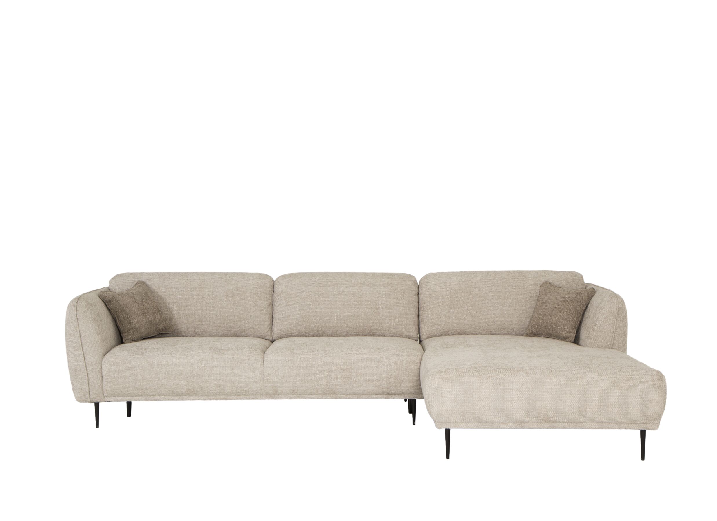 Canapé d'angle Kelmis 323x178cm - tissu - beige