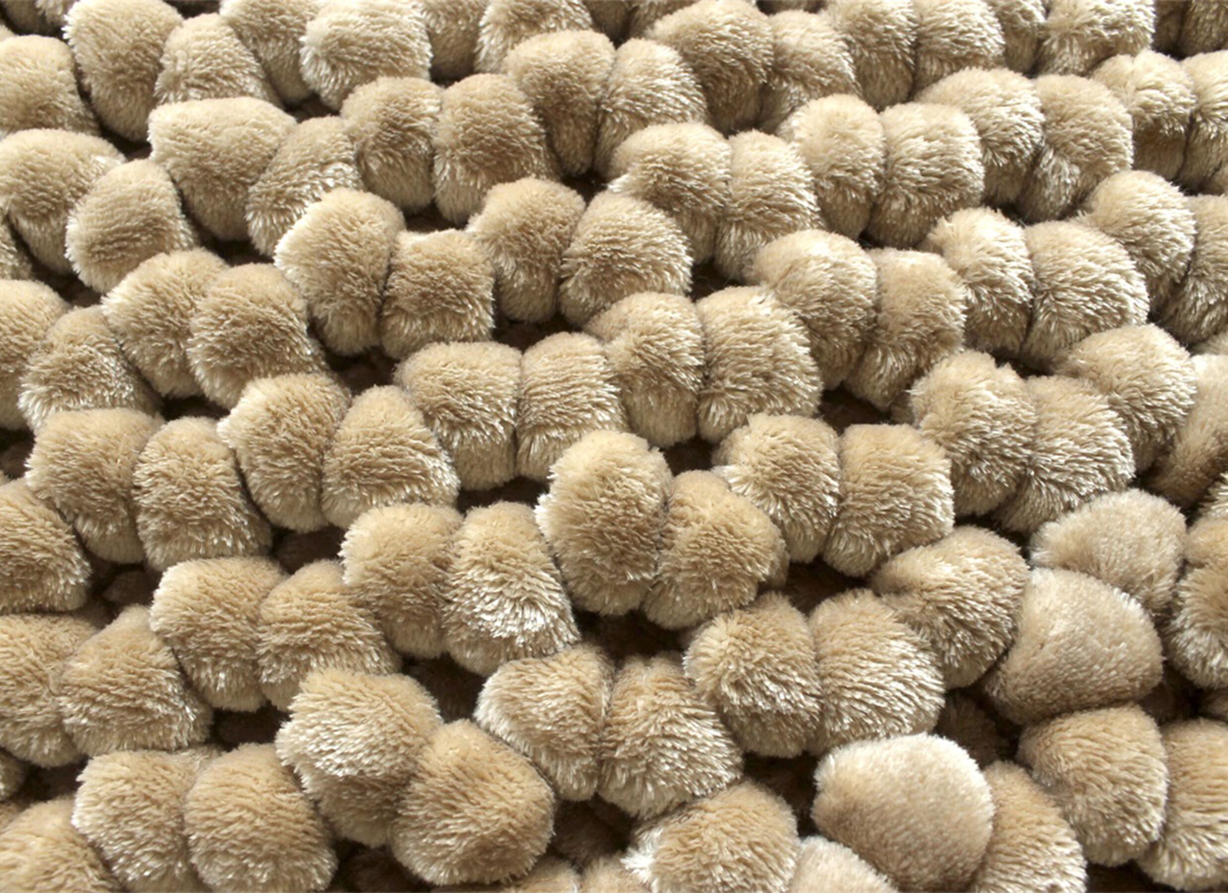 Detail - Tapis de bain Lusso Ø60cm - polyester & coton - forest sand