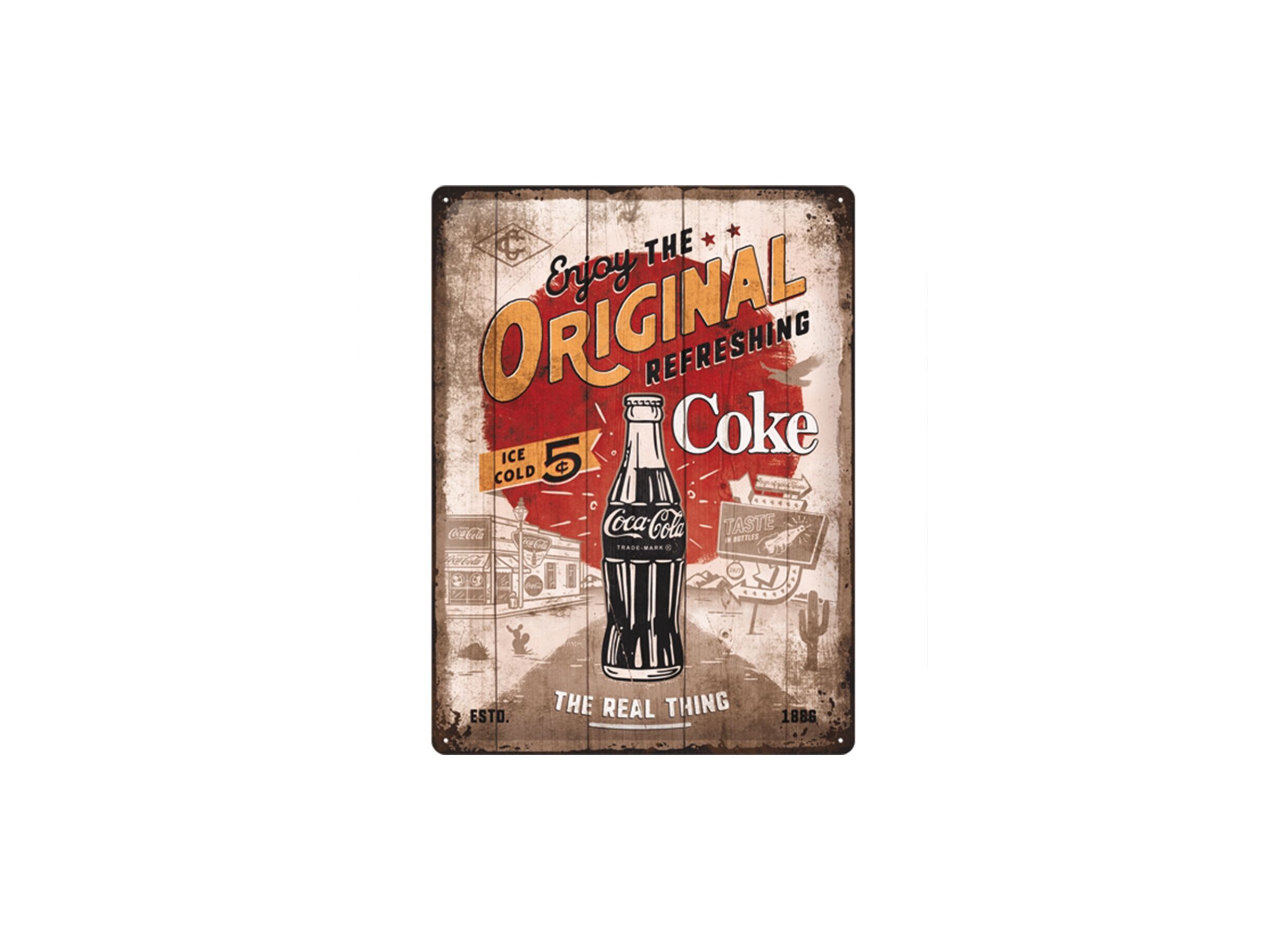 Décoration murale 30x40cm Coca Cola - Décoration murale Coca Cola 40x30cm - métal - multicolore
