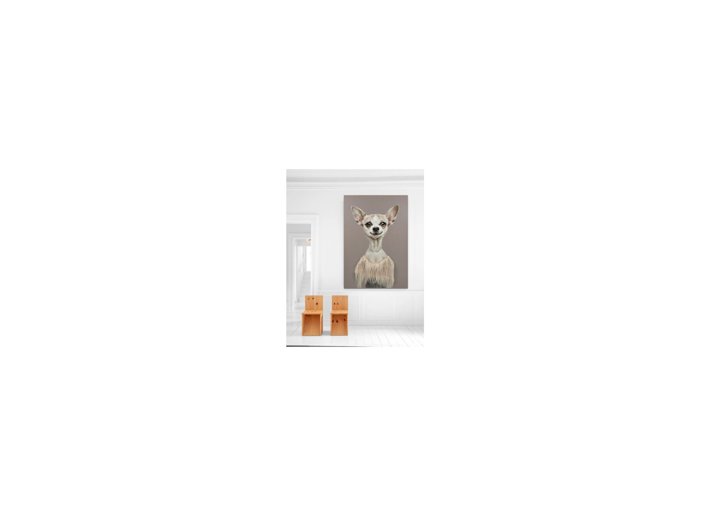 Foto ambiance - Peinture sur toile Chihuahua 60x90cm