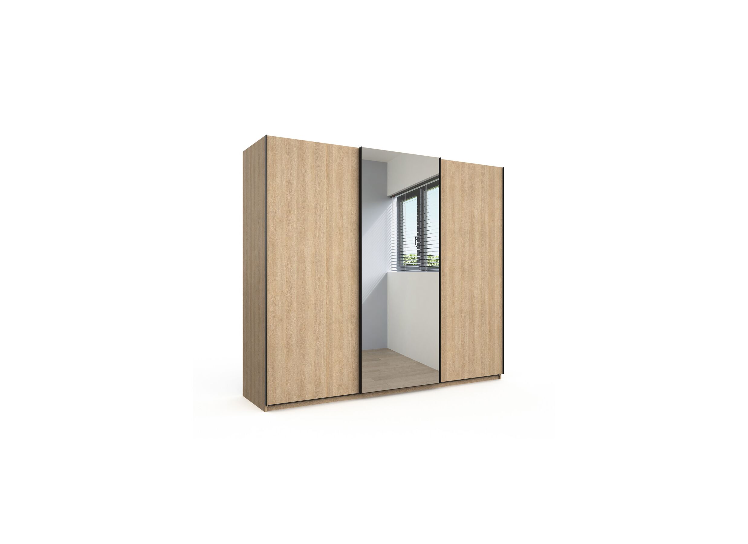 Schuifdeurkast Tessa 250cm - melamine - zand eik - Armoire à portes coulissantes Tessa 250cm - mélamine - chêne sable