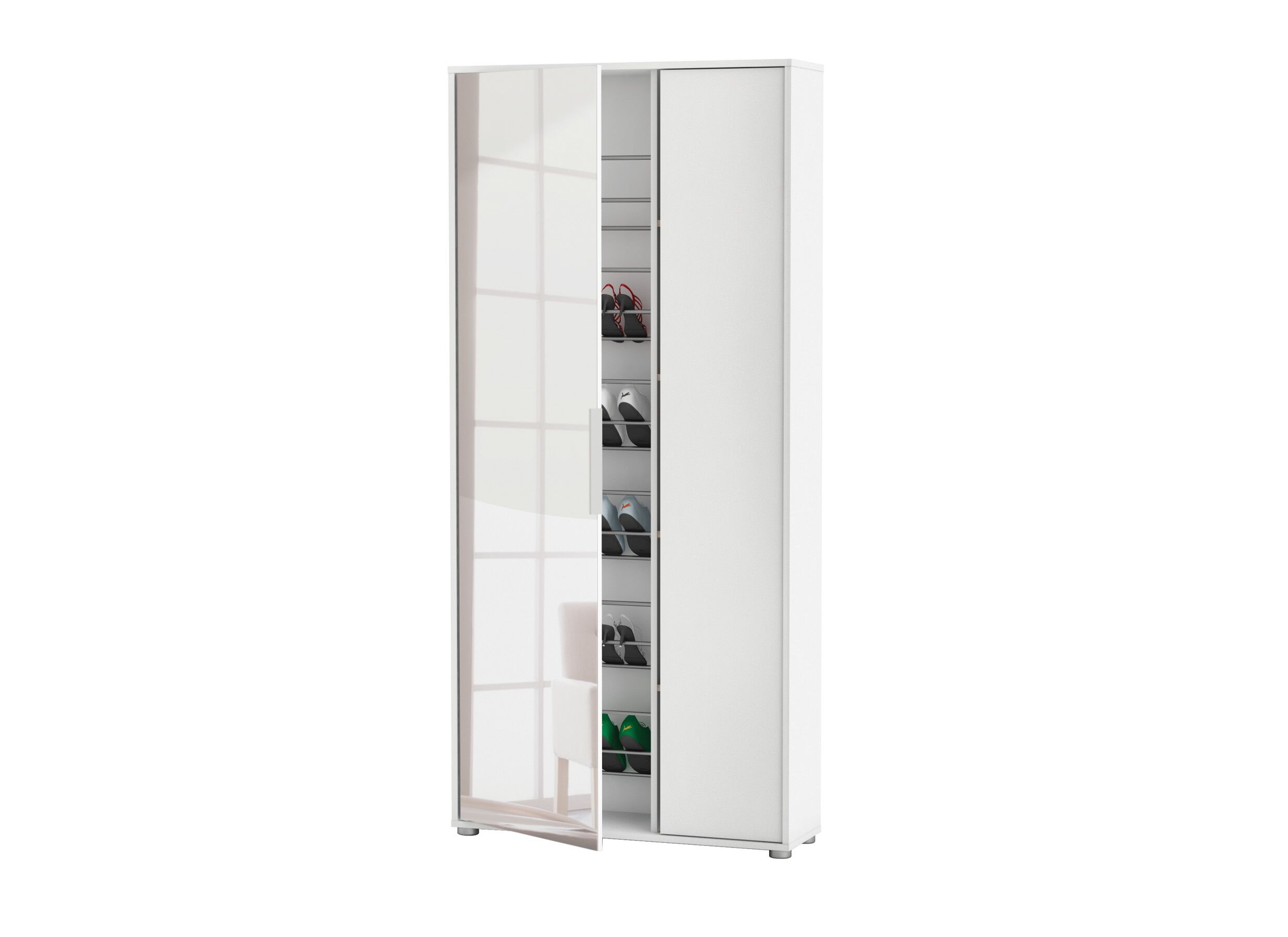Aperçu - Armoire à chaussures Ebony 83x24xH178cm - décor - blanc