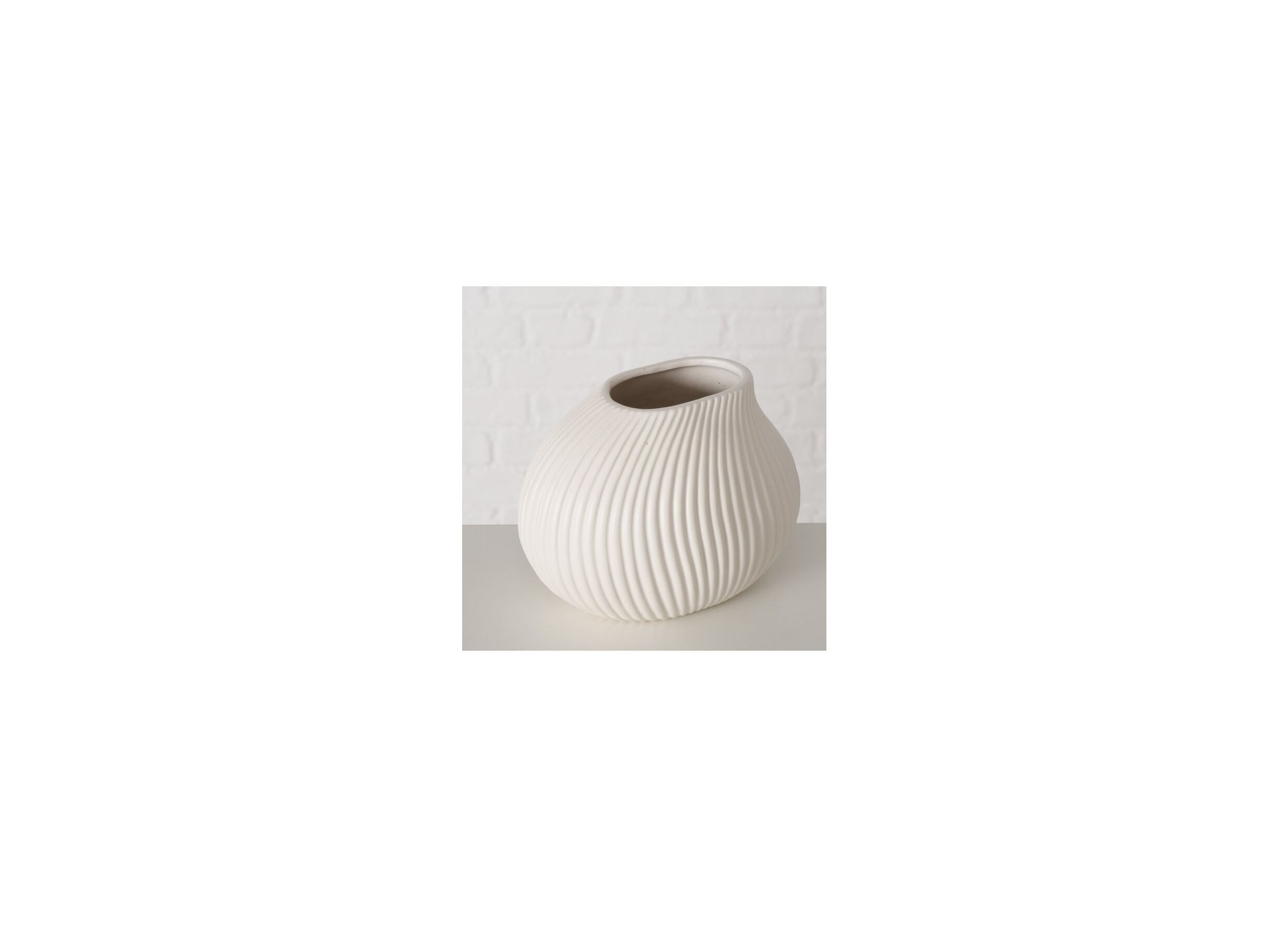 Overzichtsfoto - Vaas Porty H13cm - keramiek - beige/wit
