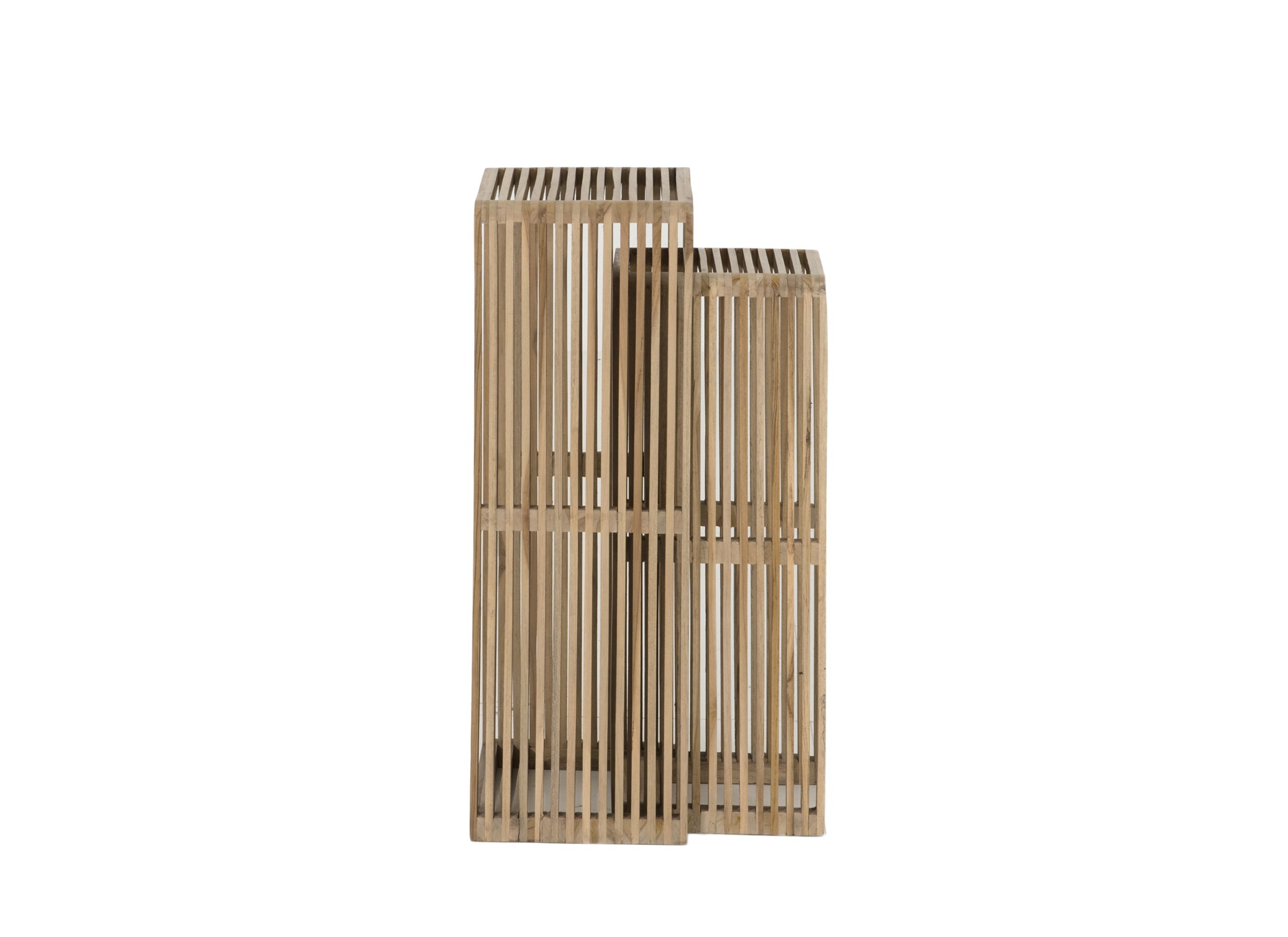 Aperçu - Support des plantes Louis 35x25x80cm - teck massief - naturel - lot de 2
