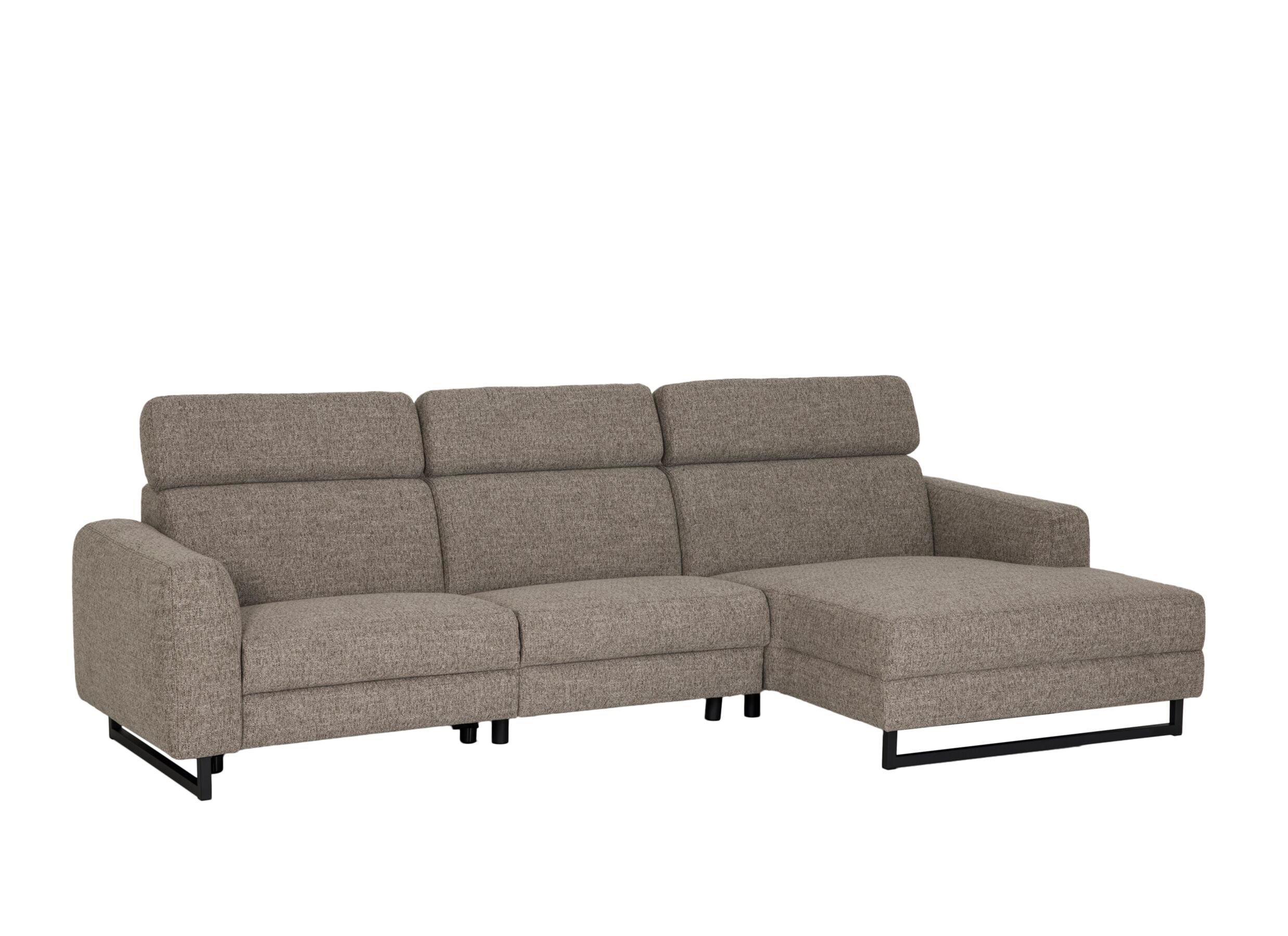 Aperçu - Canapé d'angle Vaucluse 314x160cm - tissu - mocca avec relax & siège dur