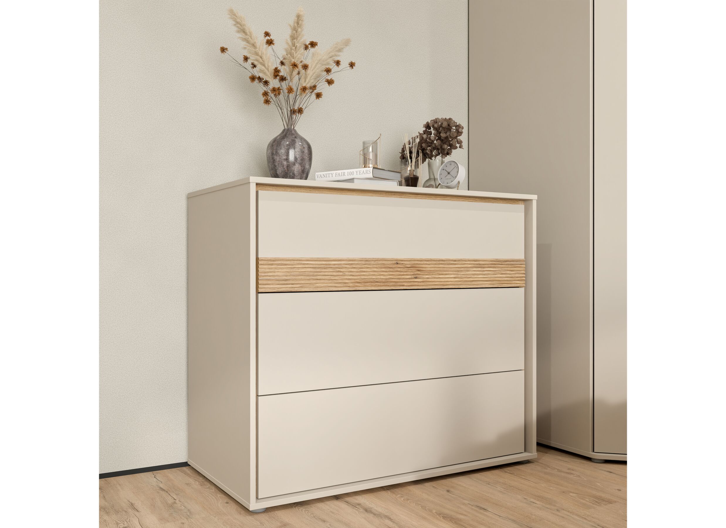 Foto ambiance - Commode Wexlin 96x50x84cm - décor - sand & mauvella oak