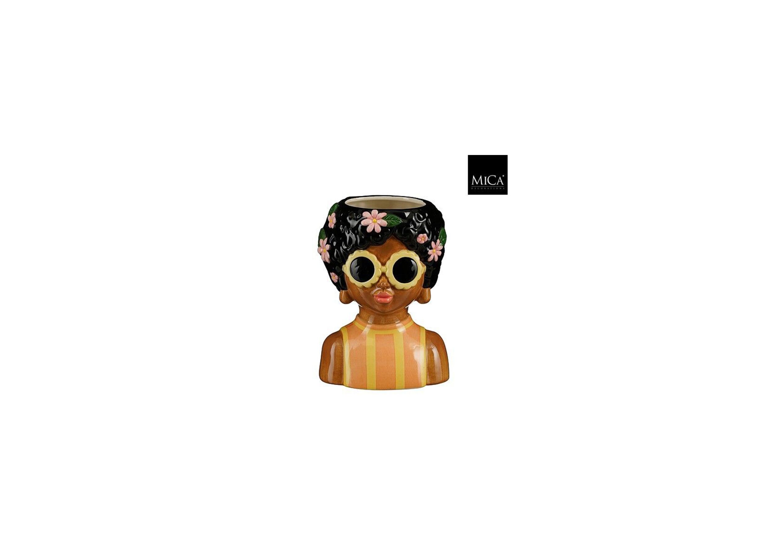 Bloempot Meisje H21 - Cache-pot Fille H21,5cm - dolomie - multicolore