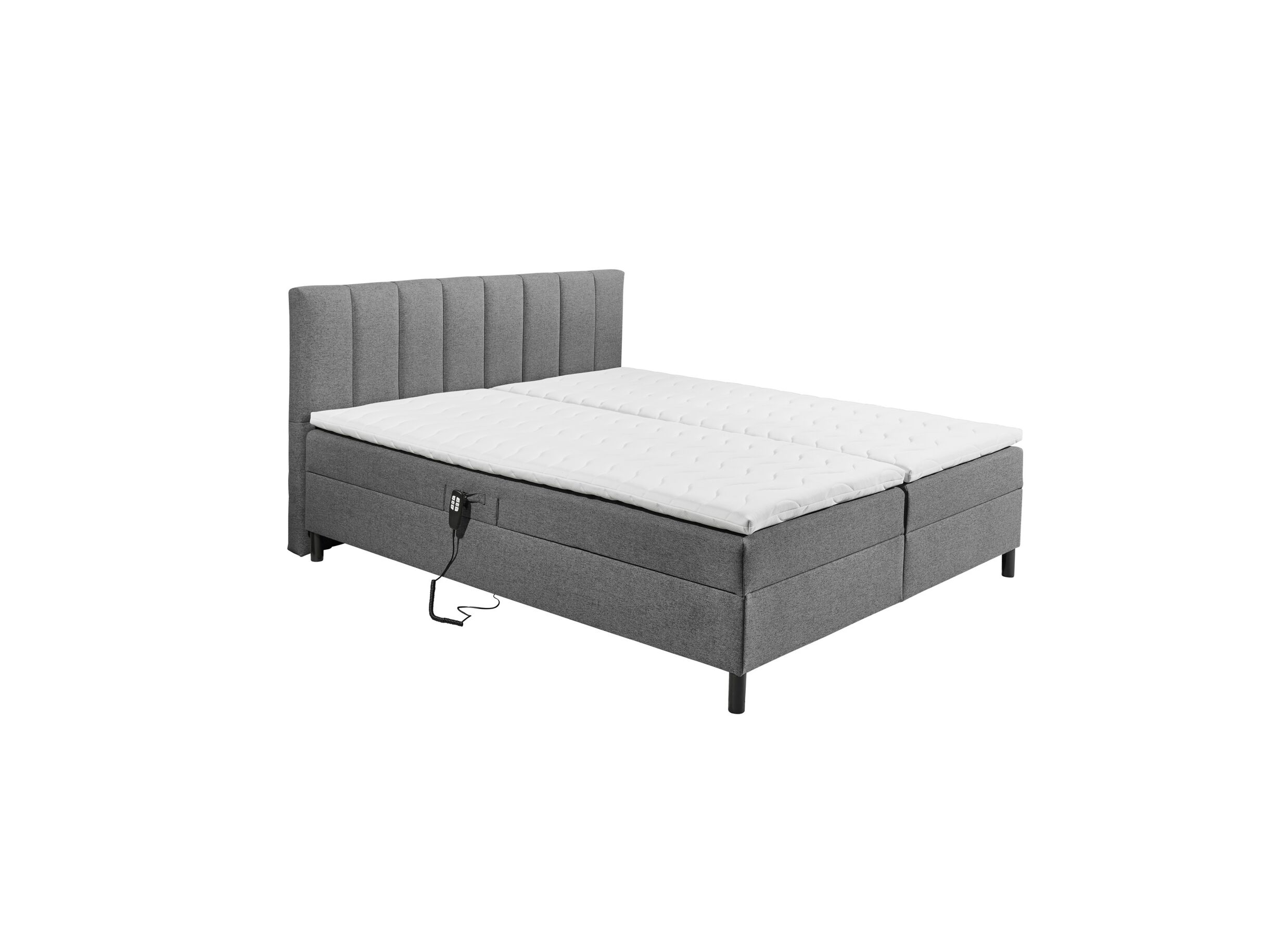 Lit box Miralindo 180x200cm électrique tissu nordic graphite - Lit box Miralindo 180x200cm électrique tissu nordic graphite