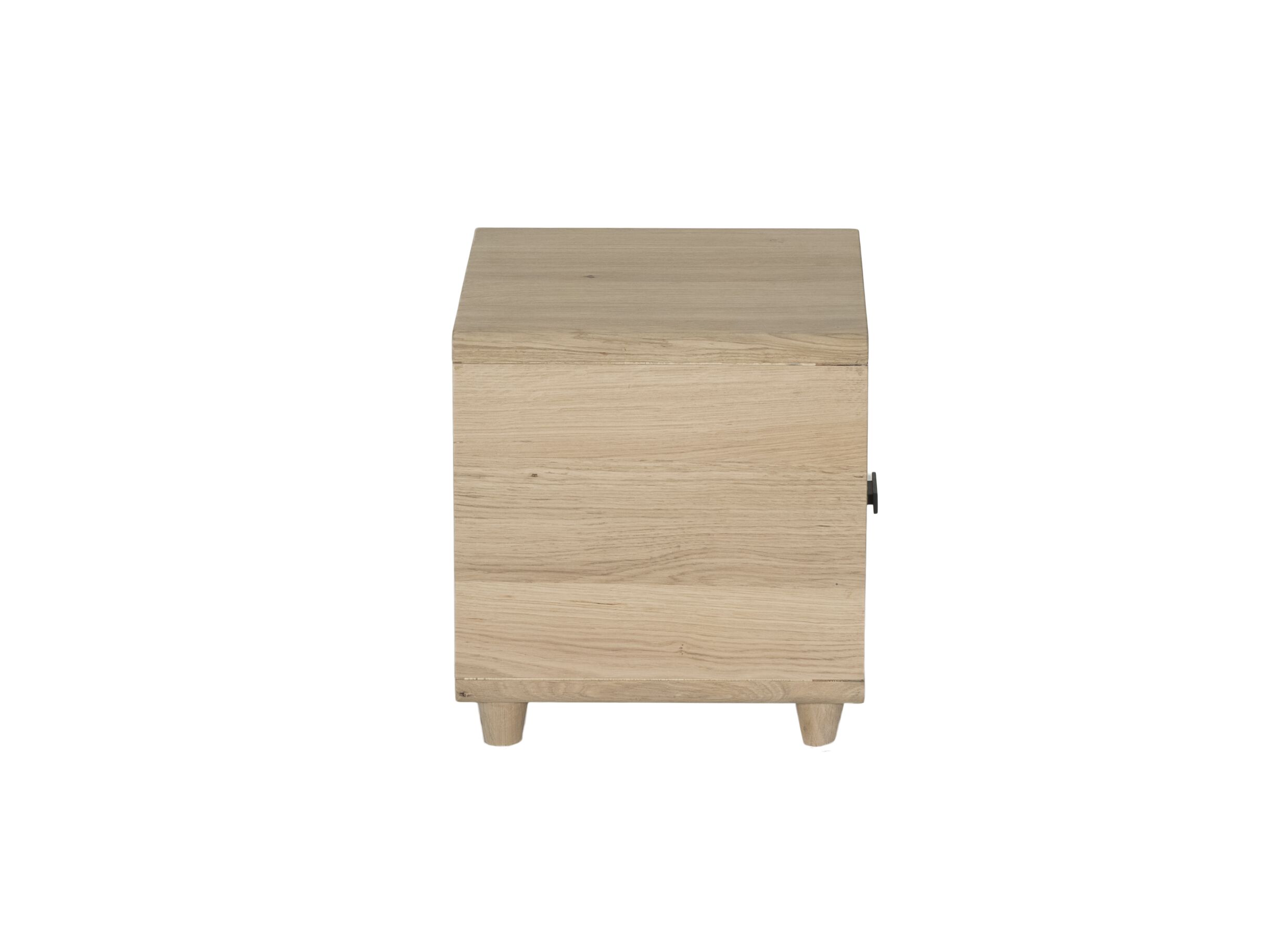 Table de chevet Notte 40x40x40cm - chêne massif & placage & décor - naturel