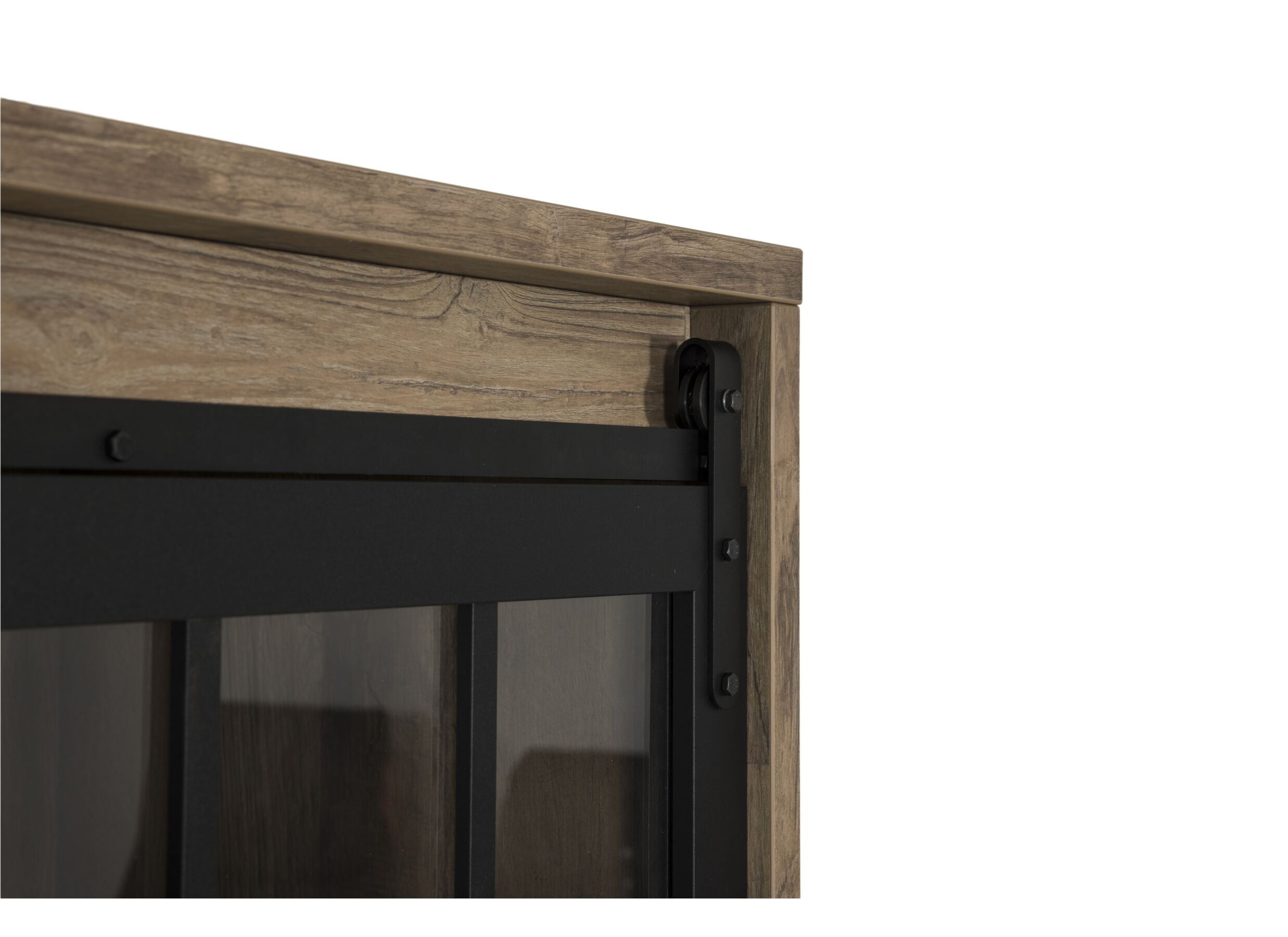 Detailfoto - Barkast 122cm decor - old teak/matt black