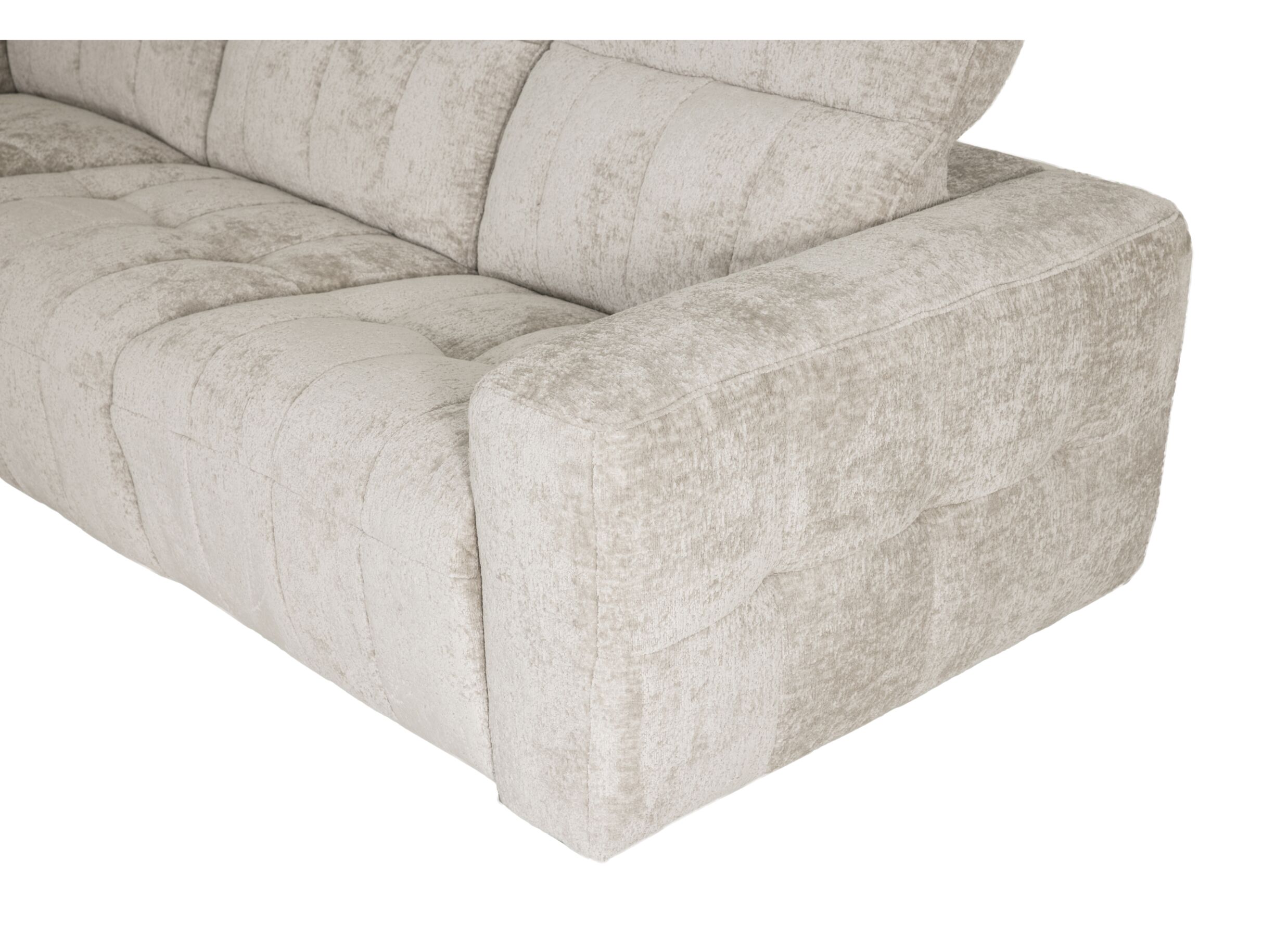 Detail - Canapé d'angle Crow 334x301cm - tissu - turtledove avec 2 fauteuils relax