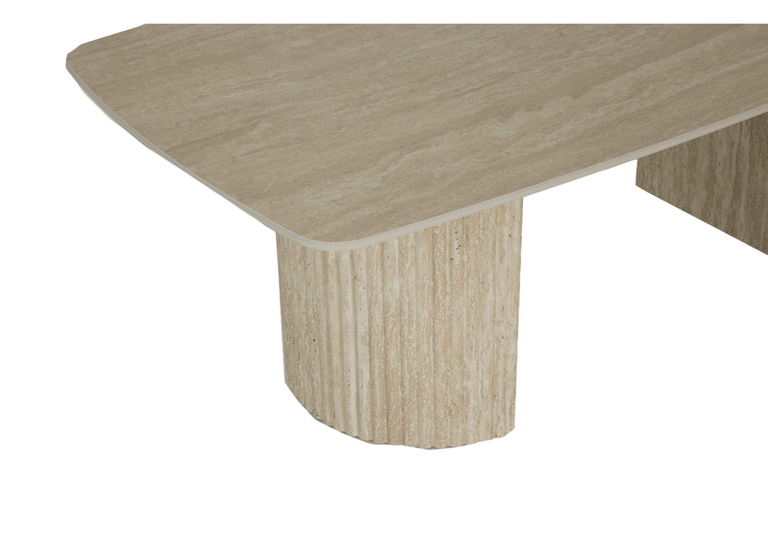 Detail - Table basse 130x70cm - céramique - beige travertin look